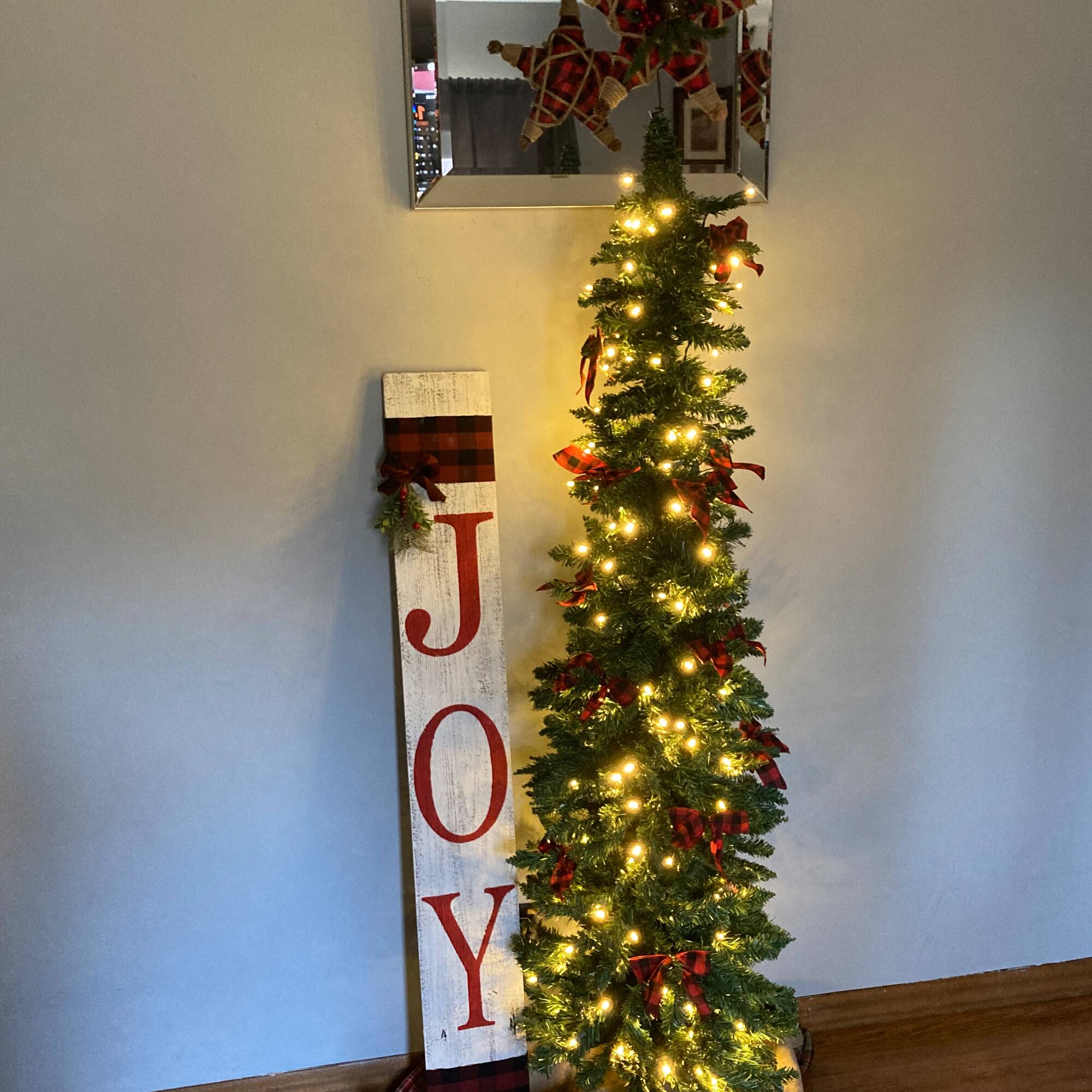 6ft. Pre-Lit Northern Balsam Fir Pencil Artificial Christmas Tree, Warm Clear LED Lights