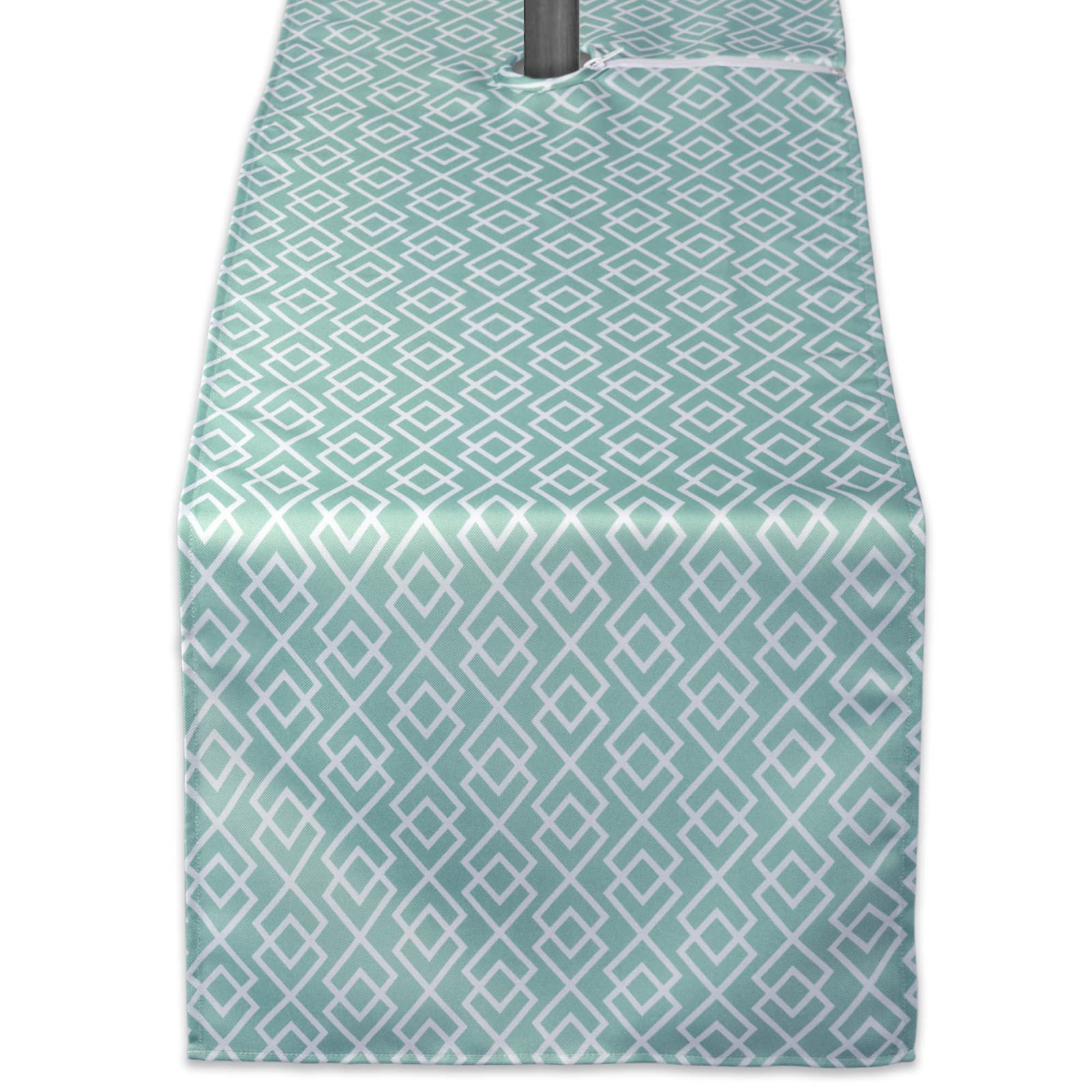 Aqua Diamond Outdoor Table Runner With Zipper 14" x 72"