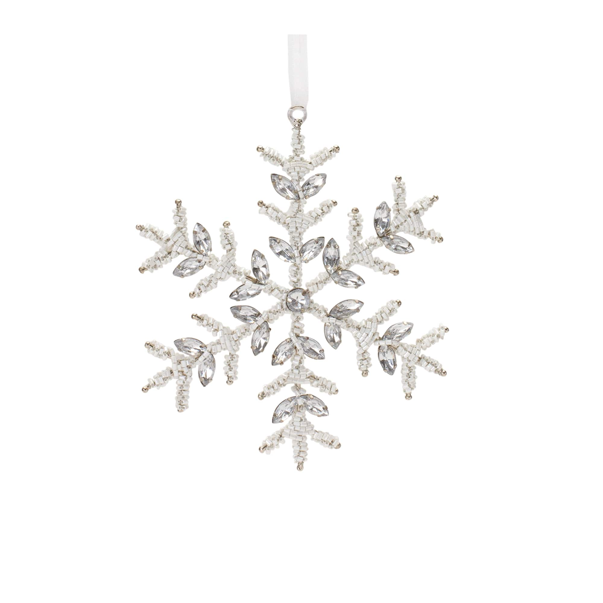 Jeweled Metal Snowflake Ornament Set