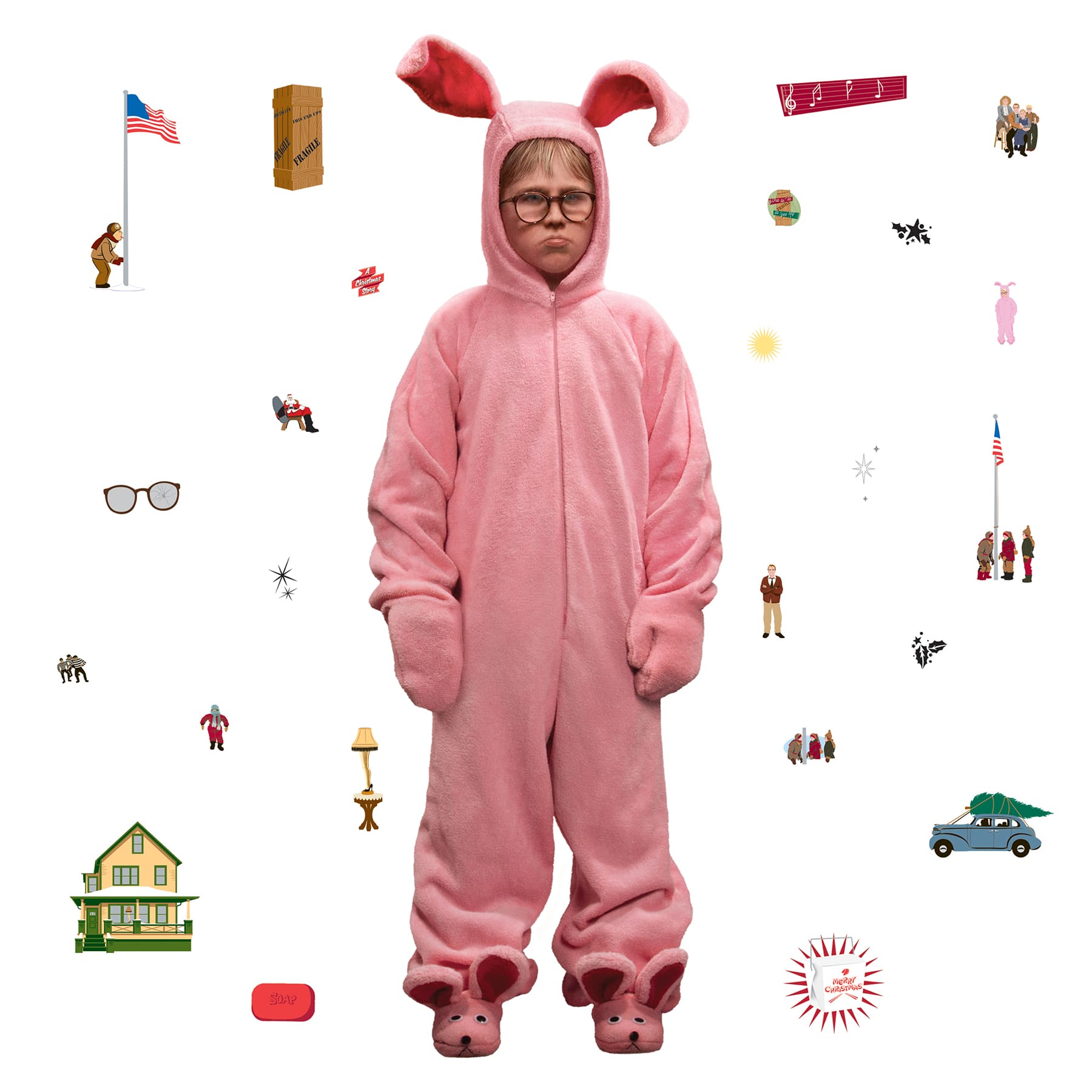 RoomMates A Christmas Story Bunny Suit Ralphie Giant Wall Decal Set