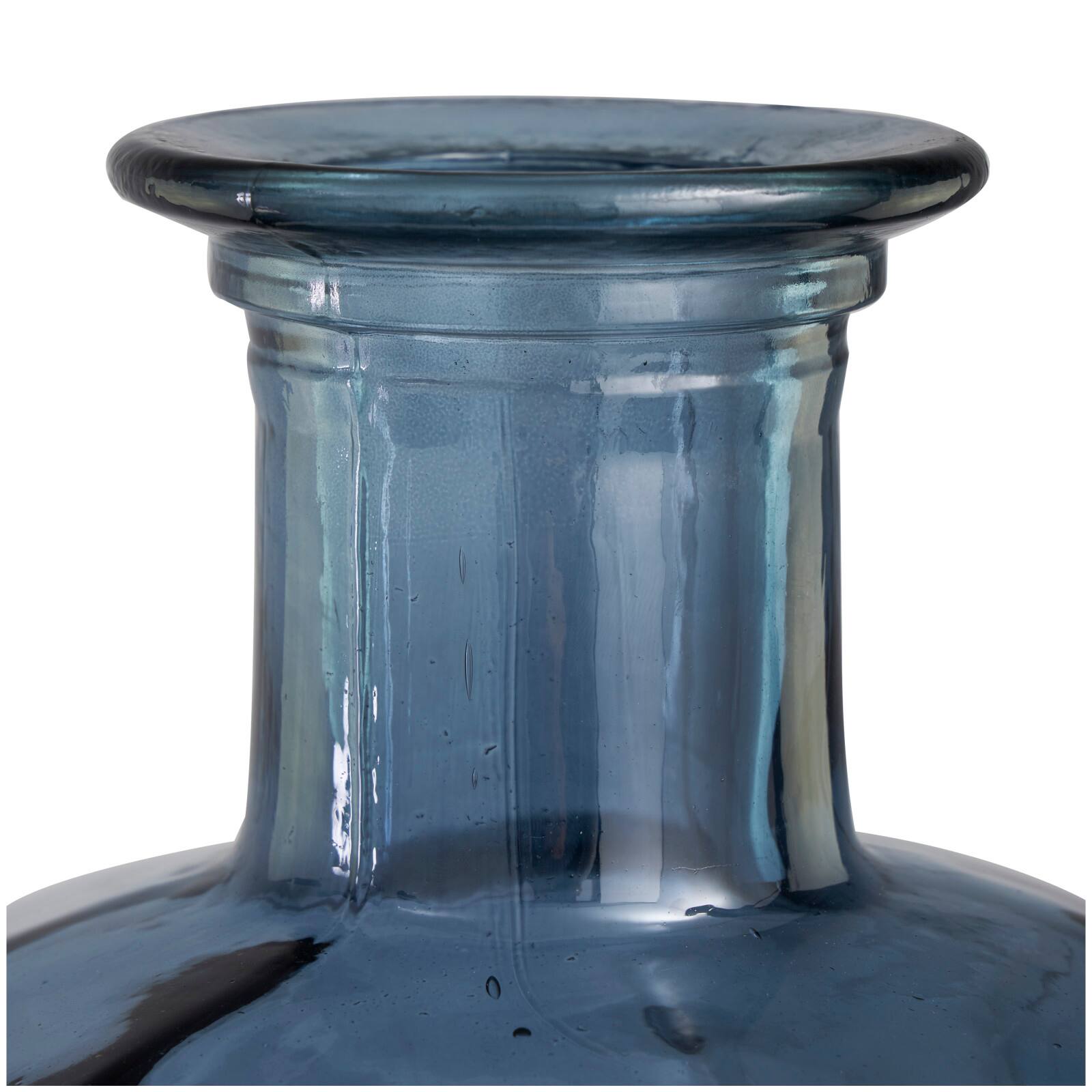 29" Blue Recycled Glass Tall Spanish Bottleneck Vase