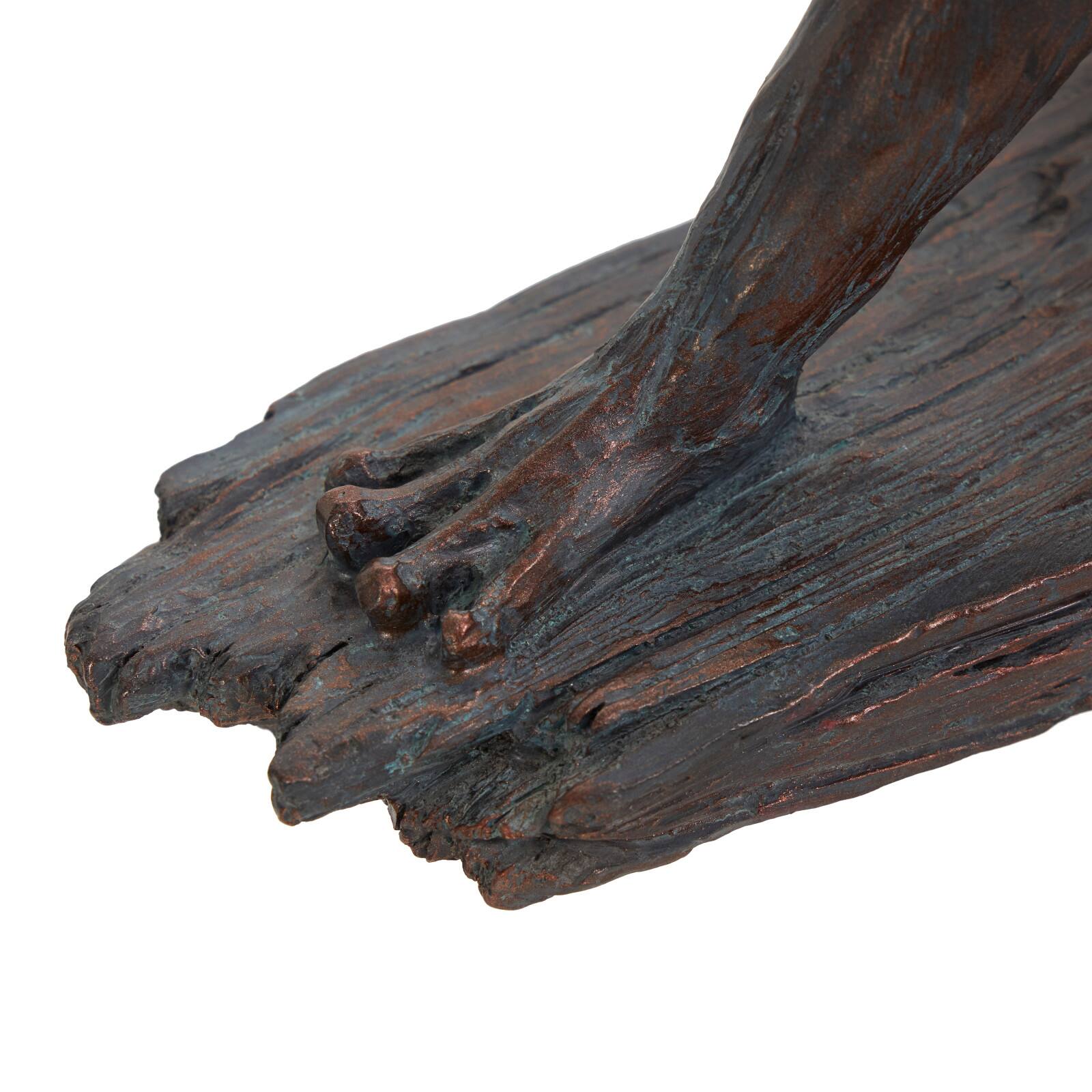 16&#x22; Bronze Frog Patina Relaxing Sculpture