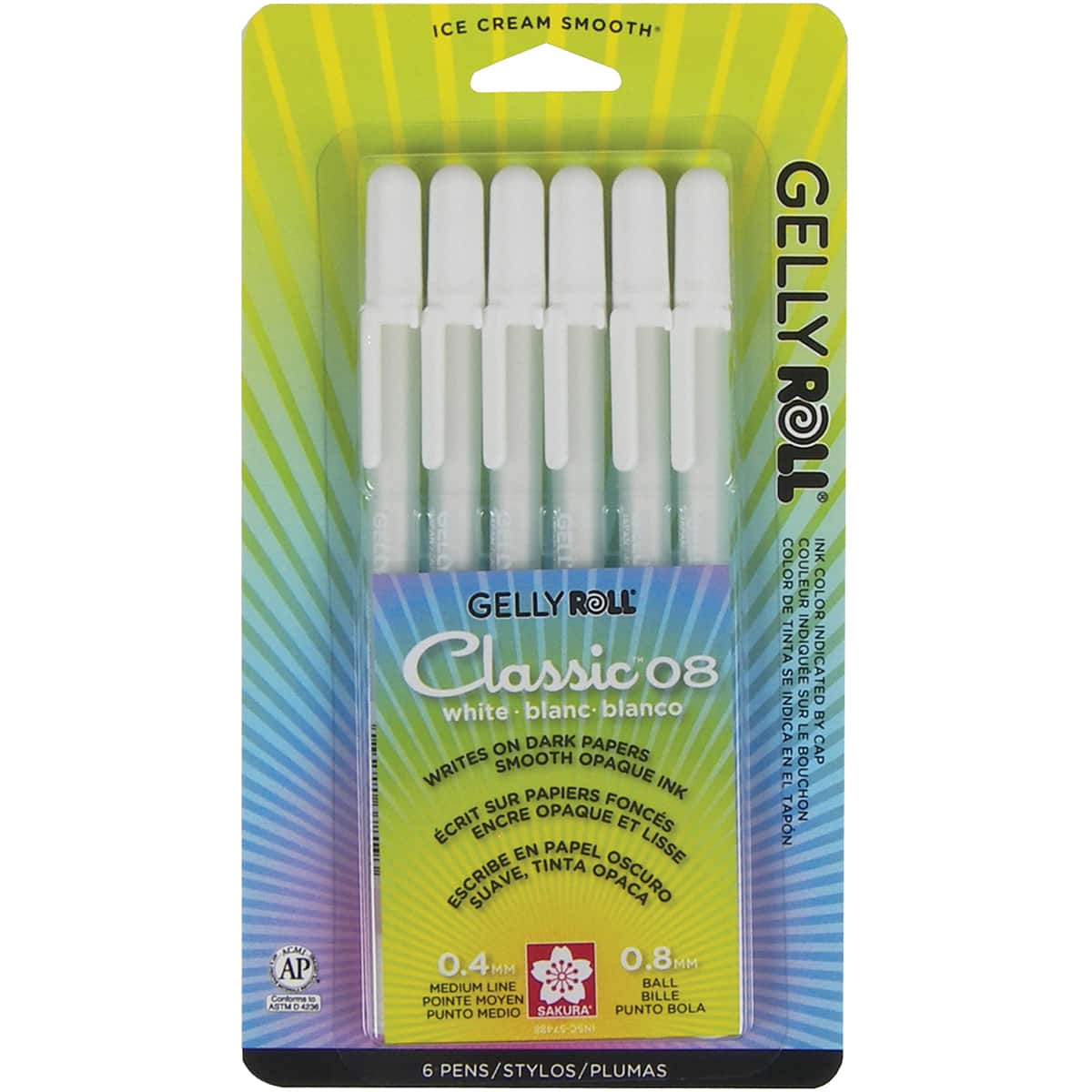 Gelly Roll&#xAE; Medium Point White Pens, 6ct.