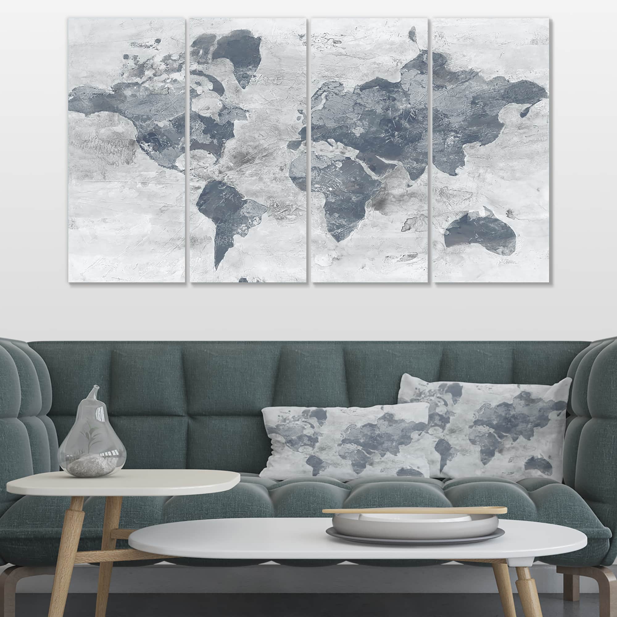 Designart - Golden Grey World Neutral