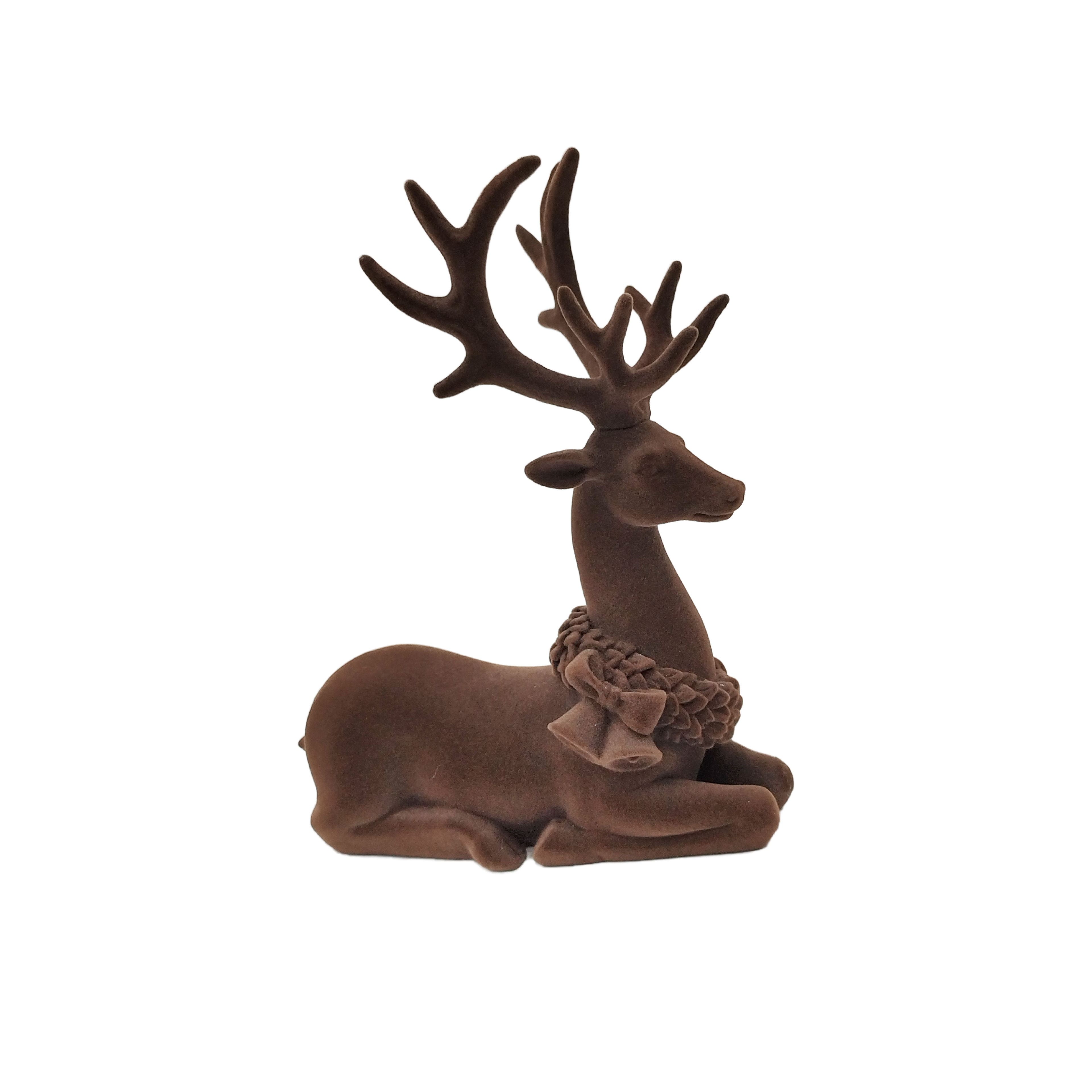 9&#x22; Flocked Deer D&#xE9;cor by Ashland&#xAE;