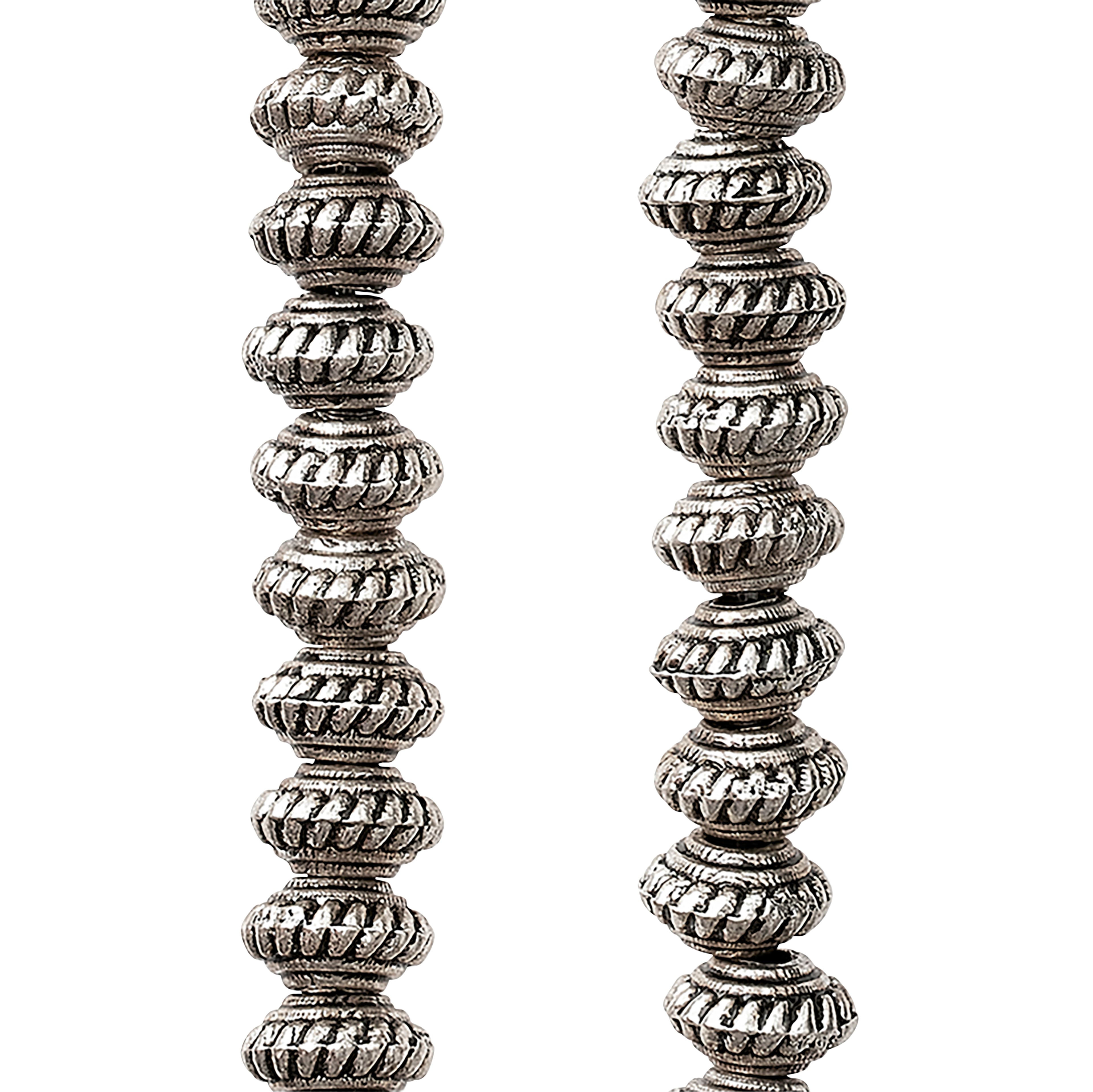 12 Pack: Silver Plated Metal Rondelle Beads, 5mm by Bead Landing™