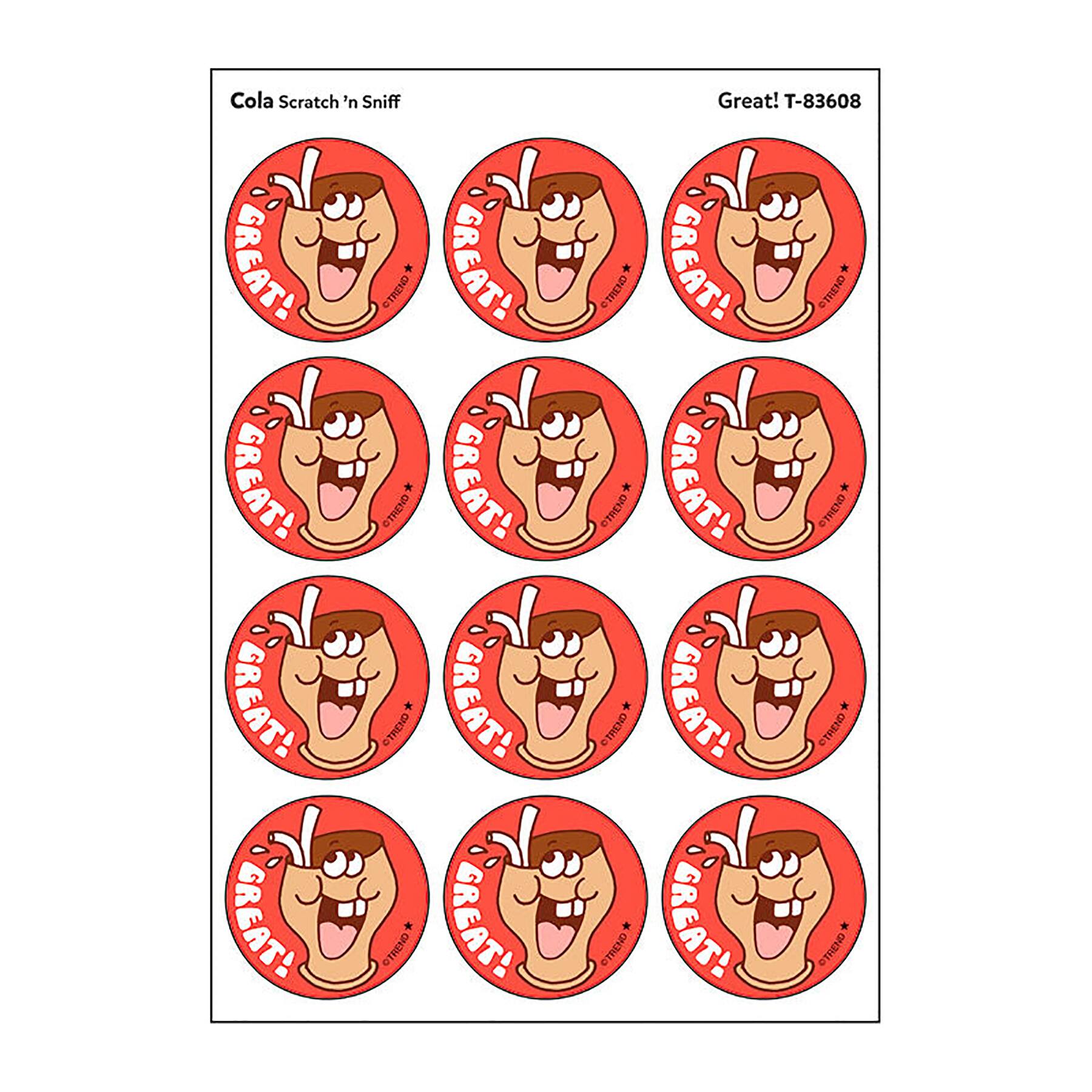TREND Enterprises® Great! Cola Scented Stickers, 6 Packs of 24