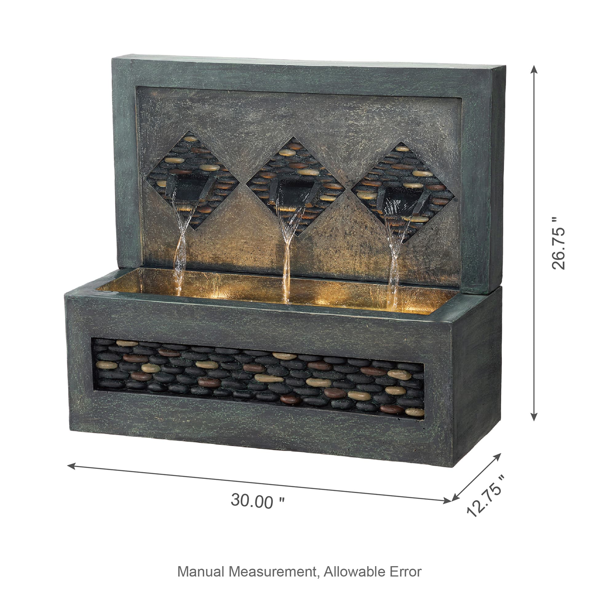 Glitzhome® 2.5ft. Faux Concrete and Pebbles Outdoor LED Fountain