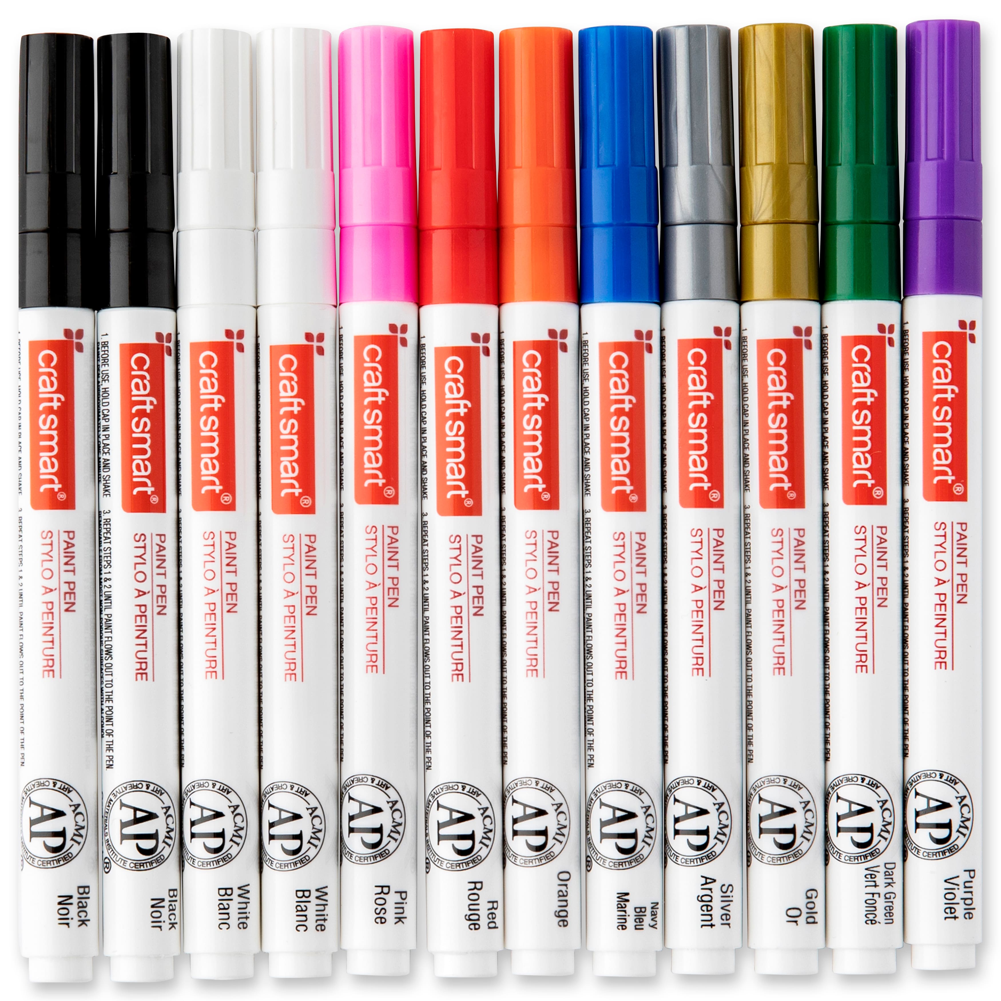 12 Colors Metal Paint Pens-2mm Tip Metallic Marker Pen Set For