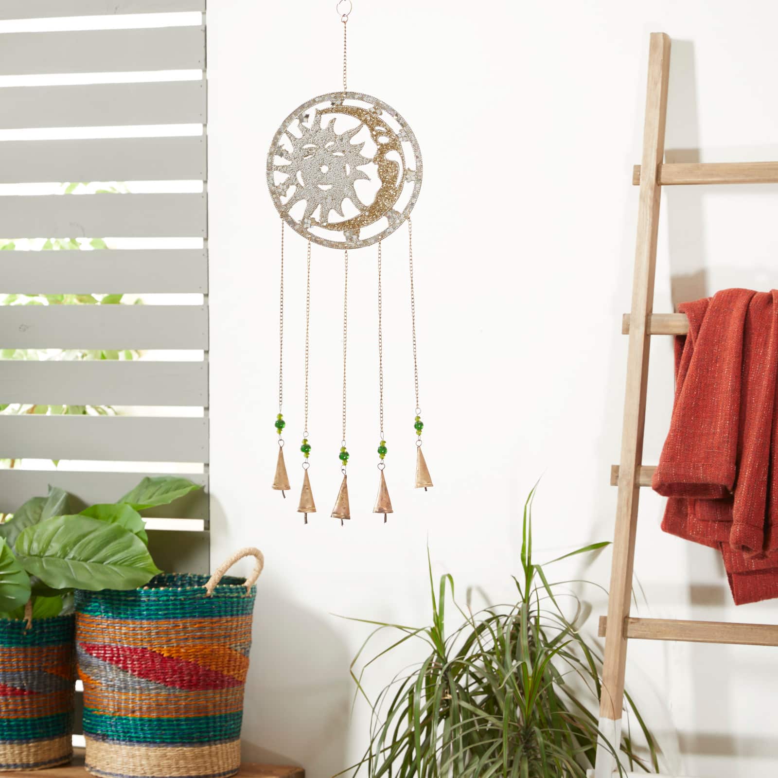 Silver Sun & Moon Metal Eclectic Windchime