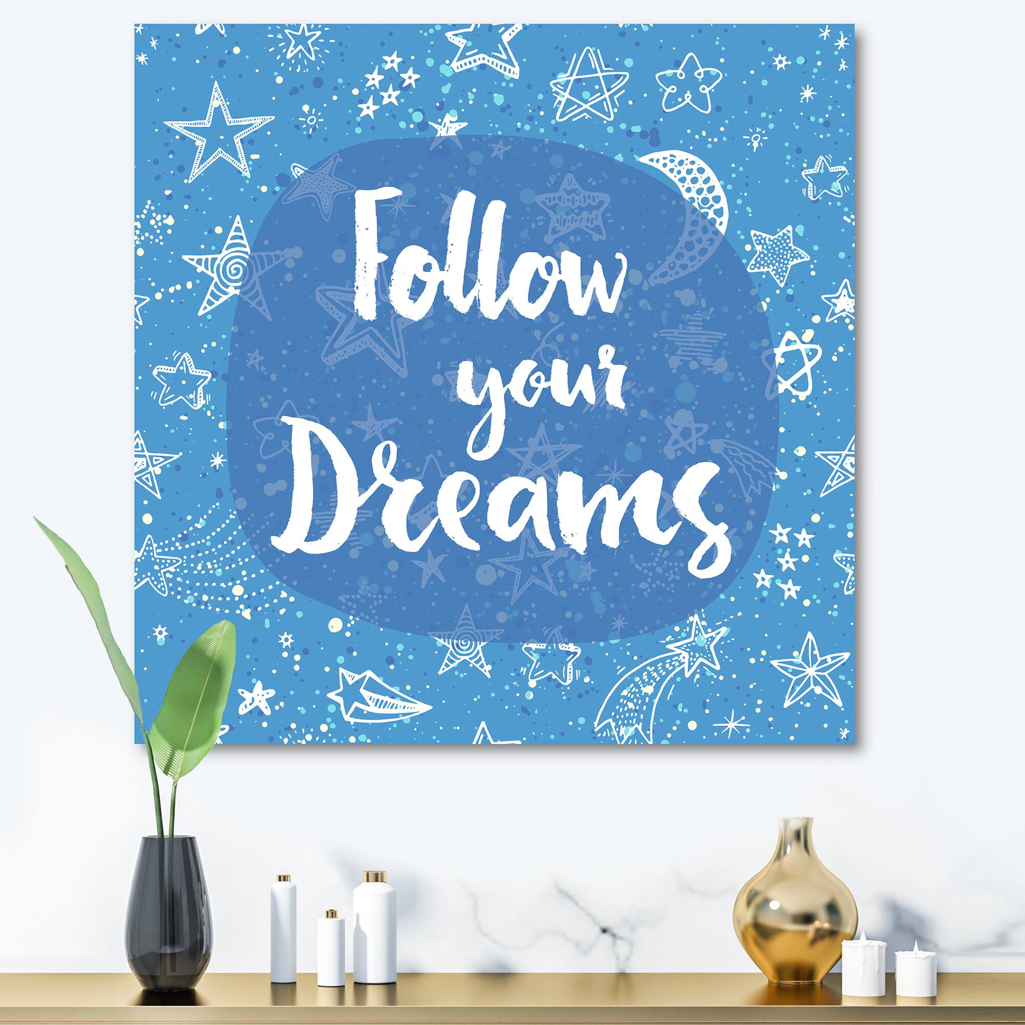 Designart - Follow Your Dreams II - Modern Canvas Wall Art Print