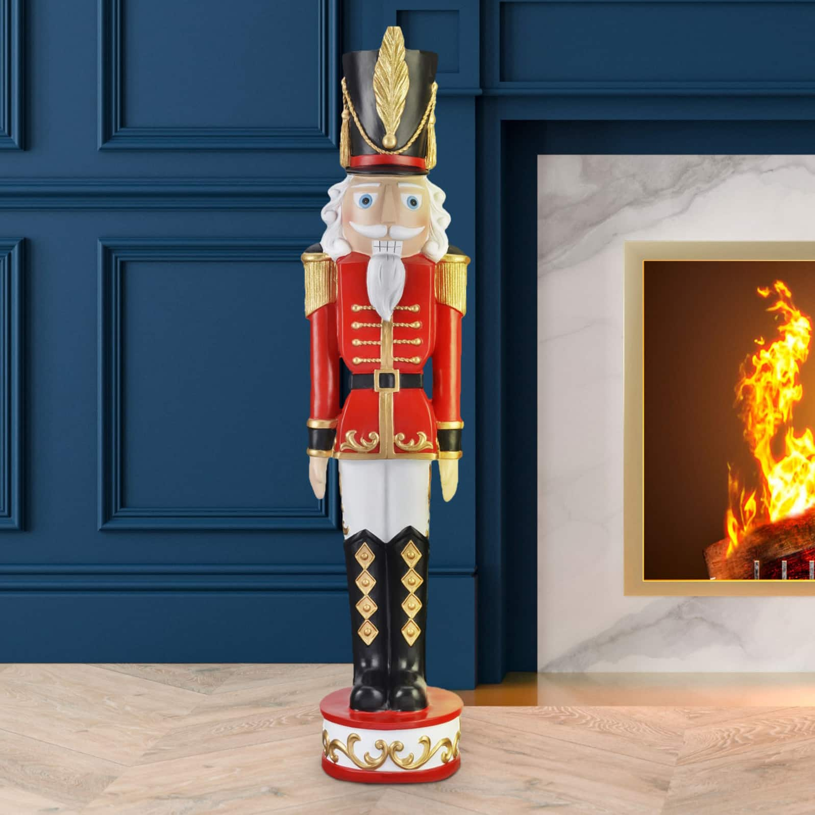 Haute Decor 3ft. Red &#x26; Black Christmas Nutcracker