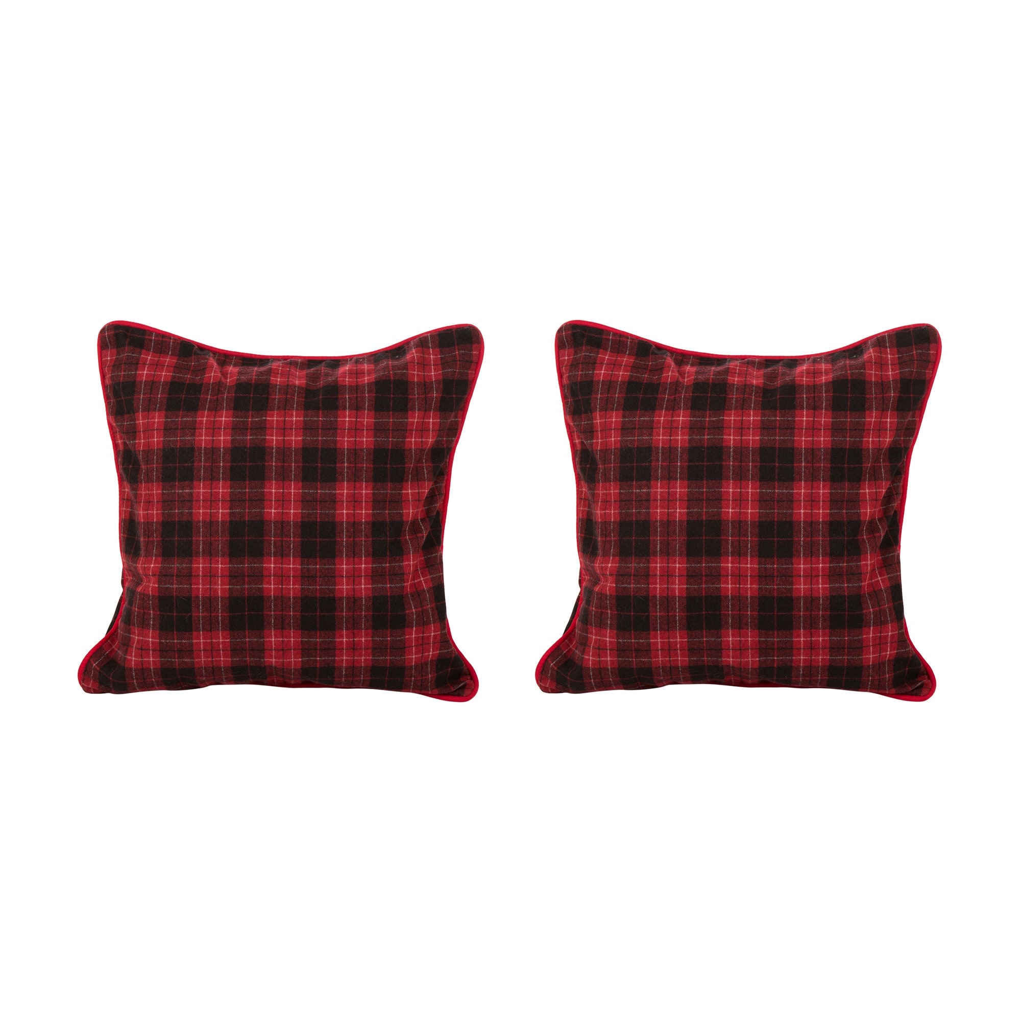 Glitzhome Farmhouse Red Black Plaid Pillow Cover 2ct. Michaels