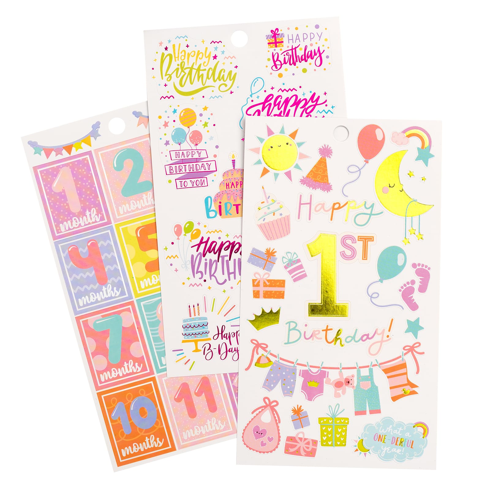 12 Pack: Baby Girl Birthday Sticker Book by Recollections™