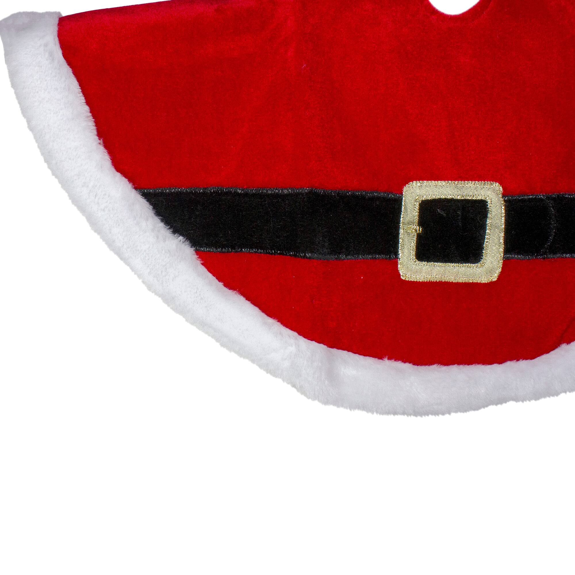 20" Red Velveteen Santa Claus Belt Buckle Mini Tree Skirt