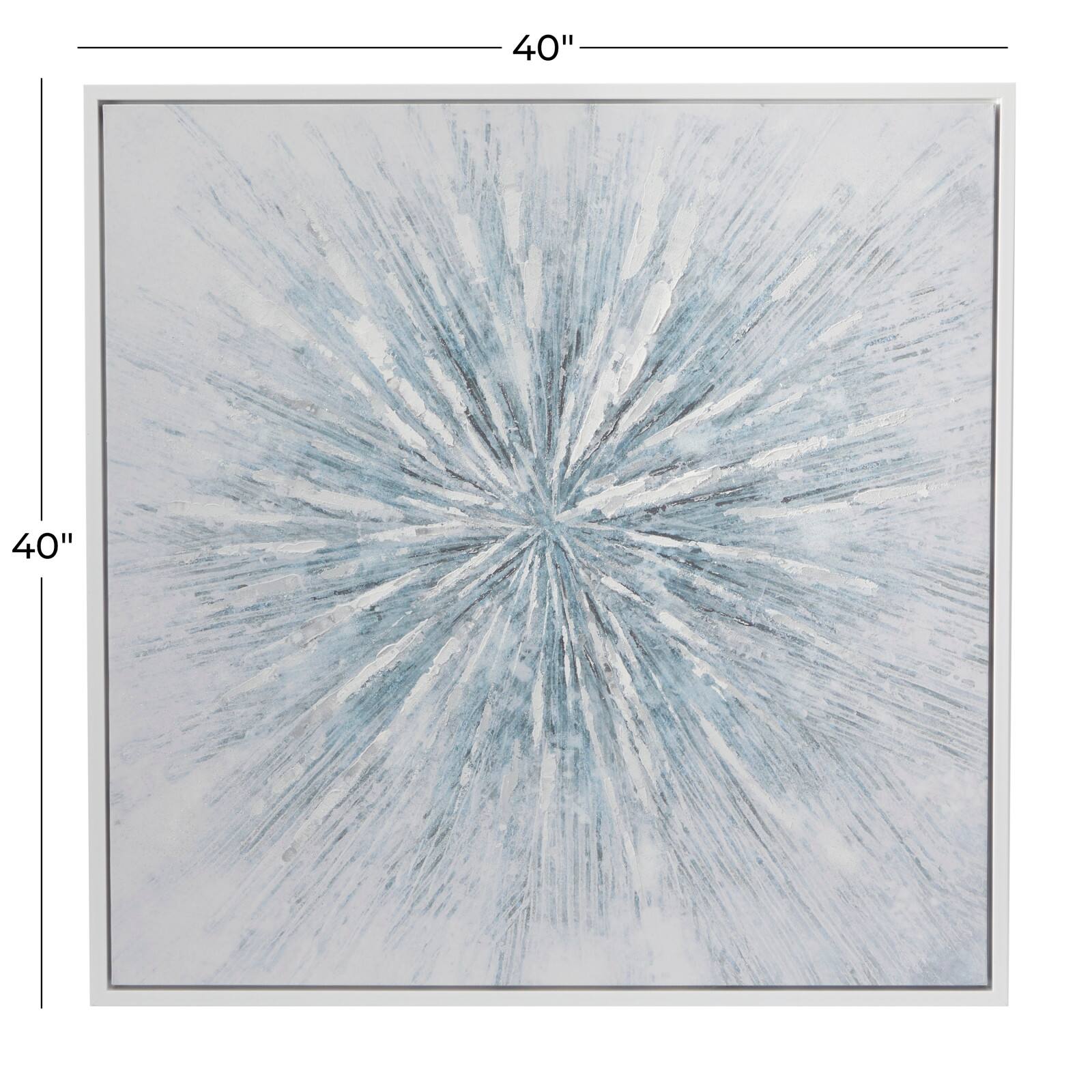 White Wood Glam Framed Abstract Wall Art 39" x 39" x 2"