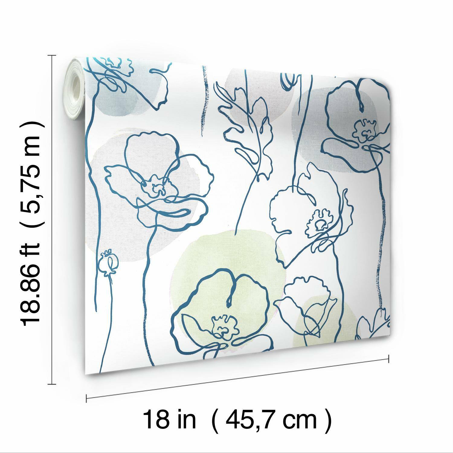 RoomMates Modern Poppy Peel & Stick Wallpaper