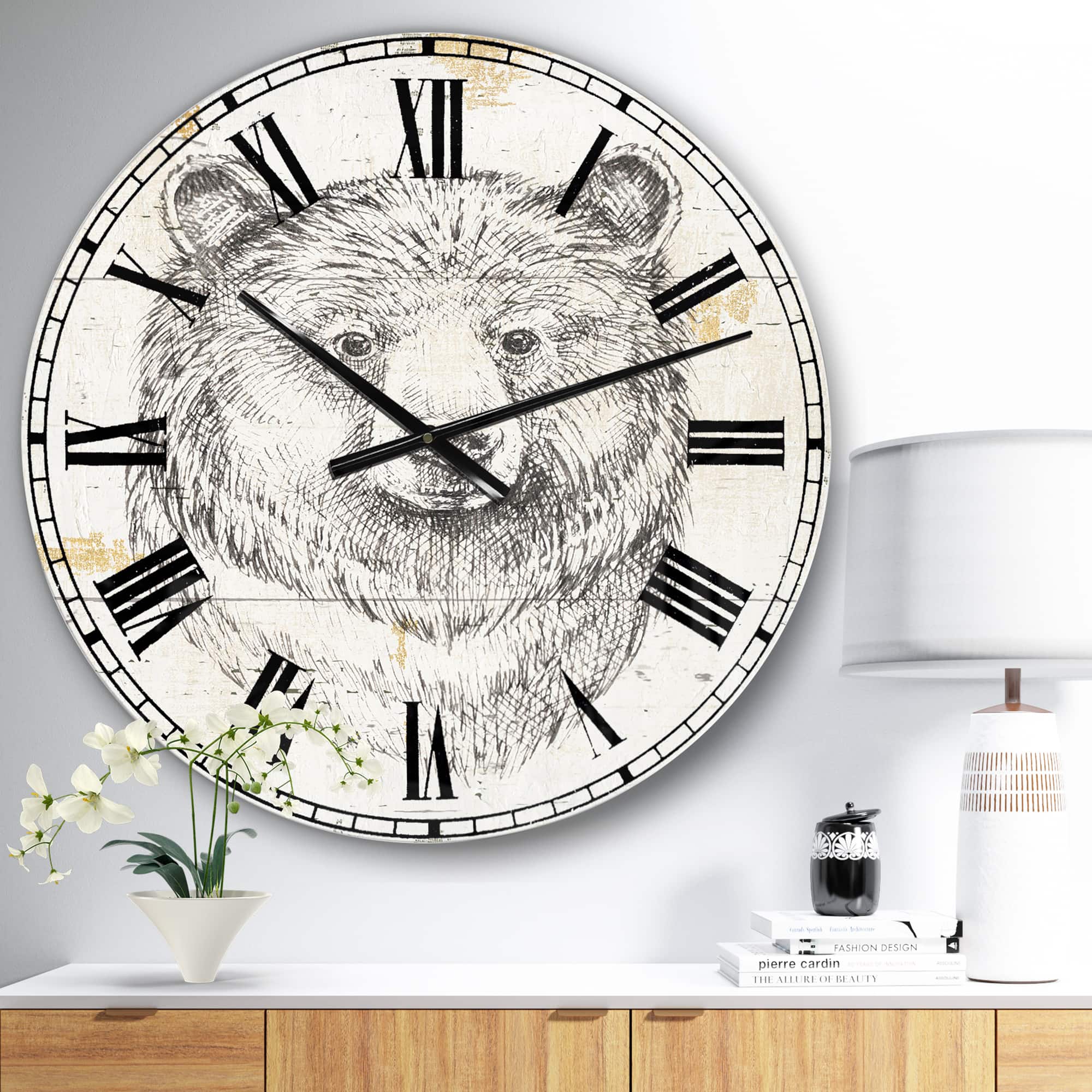 Designart 'Bear Wild And Beautiful Iv Traditional Wall Clock