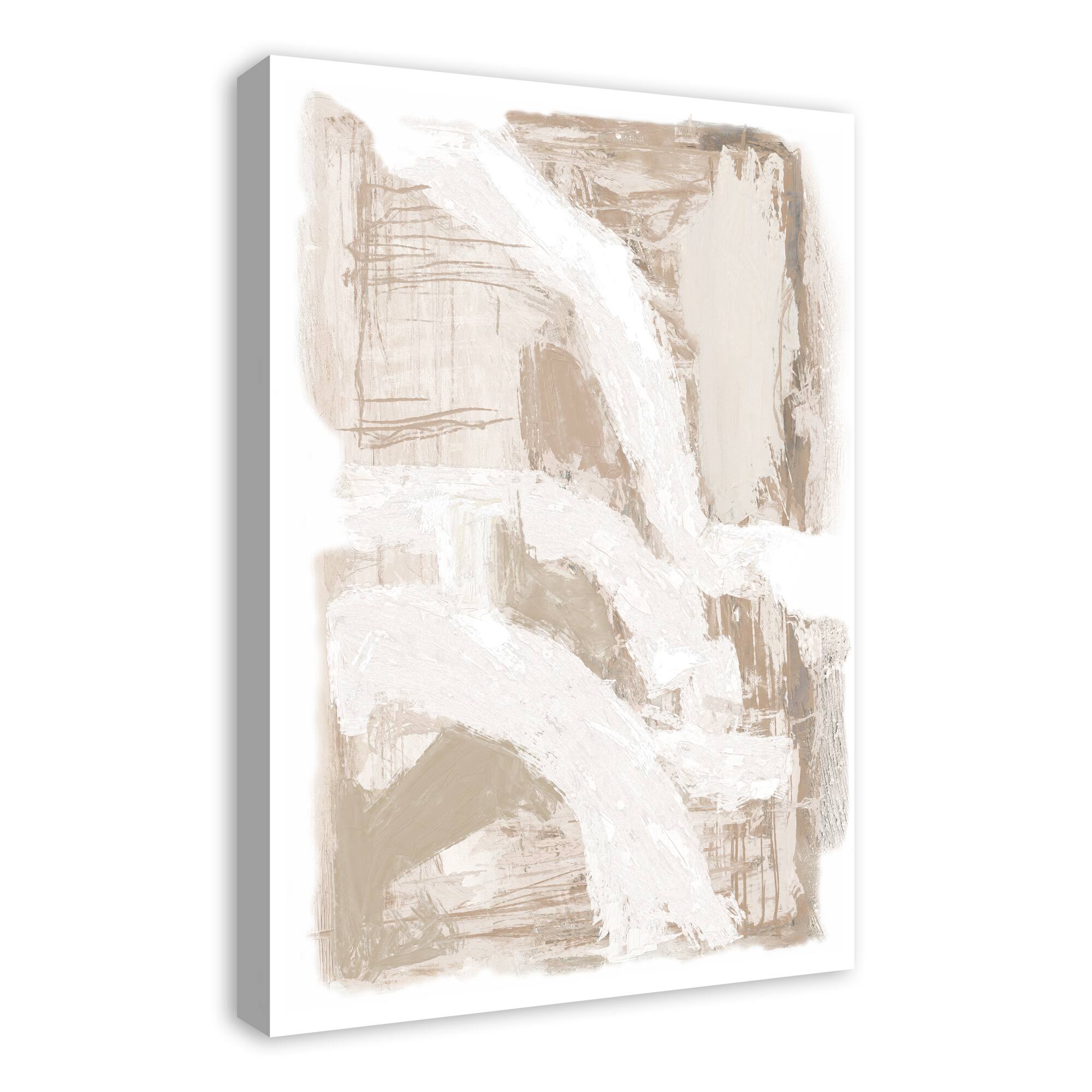 Cream Painterly Abstract Canvas Wall Art