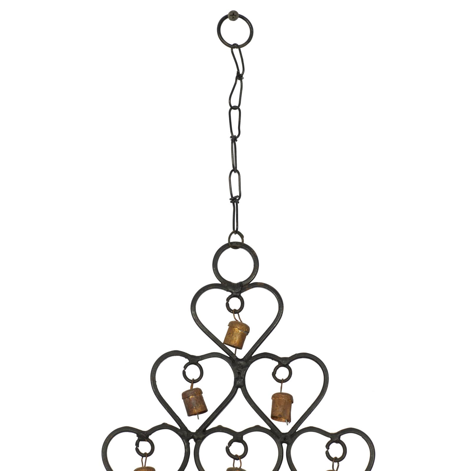 31&#x22; Brass Metal Heart Eclectic Windchime