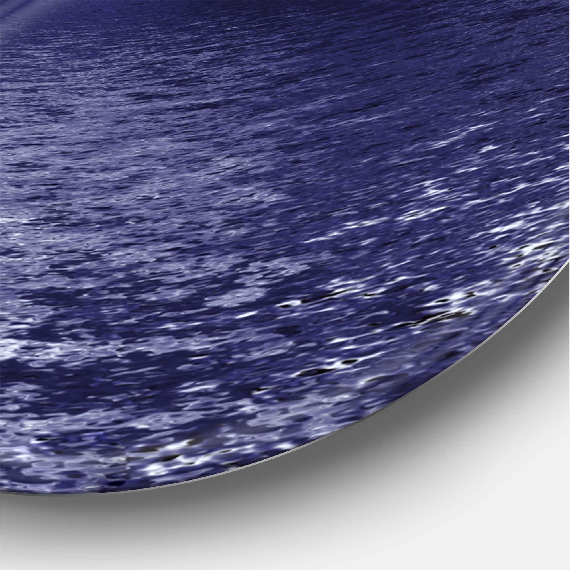 Designart - Full Moon In Cloudy Night Sky V - Nautical & Coastal Metal Circle Wall Art