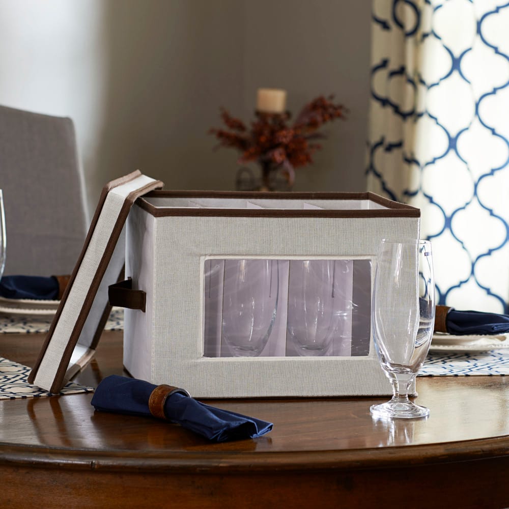 Household Essentials Champagne Glassware Storage Box