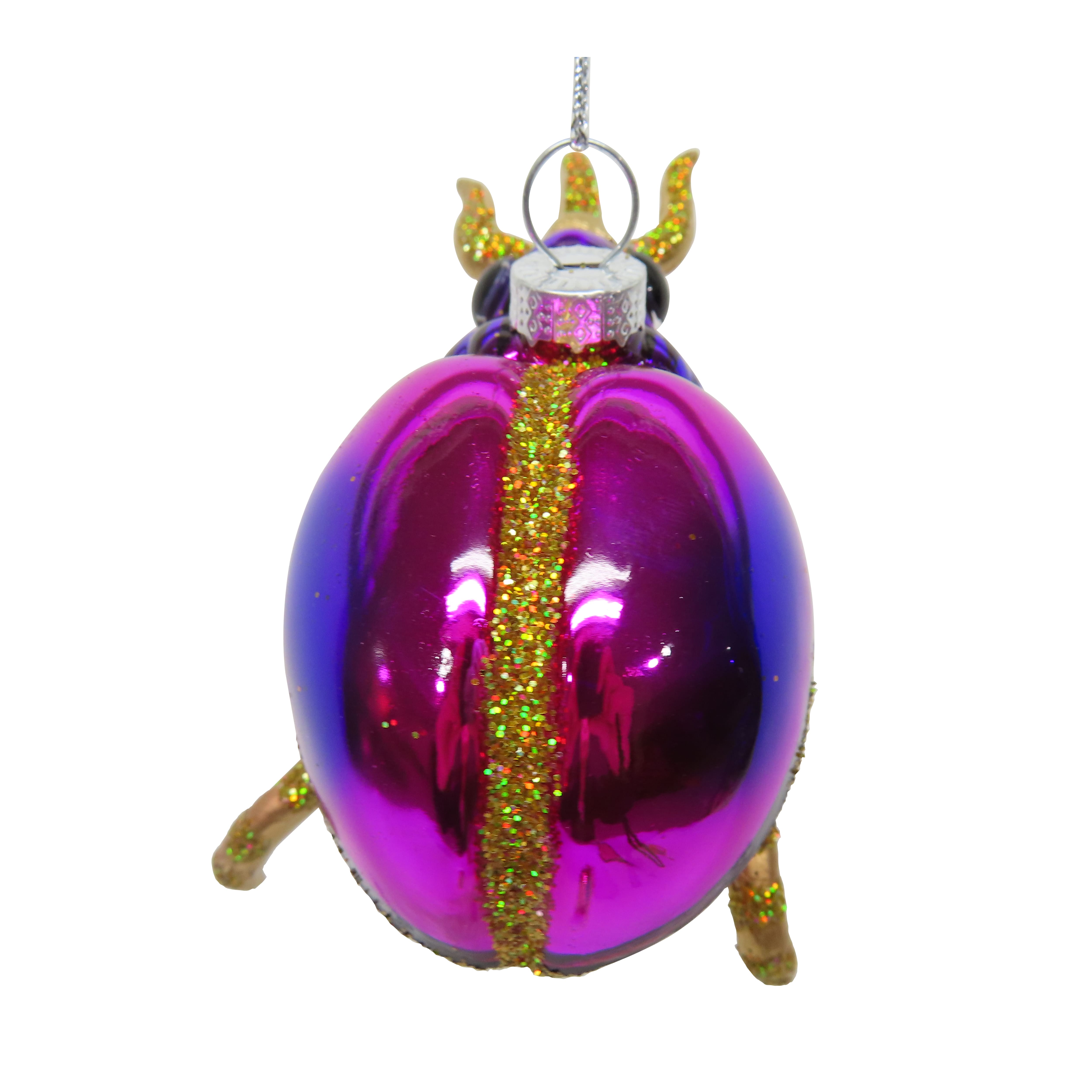 4&#x22; Purple Beetle Glass Ornament by Ashland&#xAE;