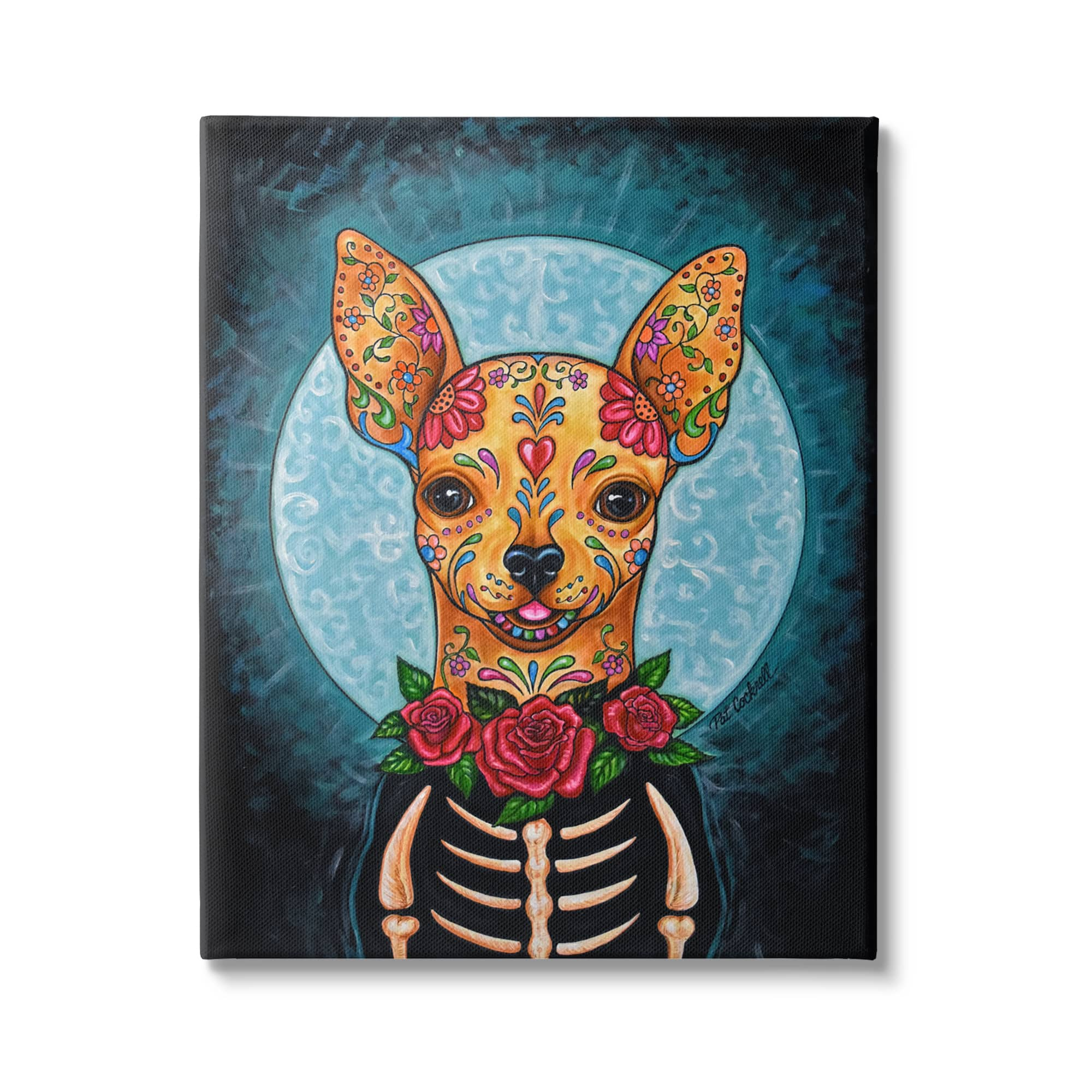 Stupell Industries Day of Dead Chihuahua Canvas Wall Art