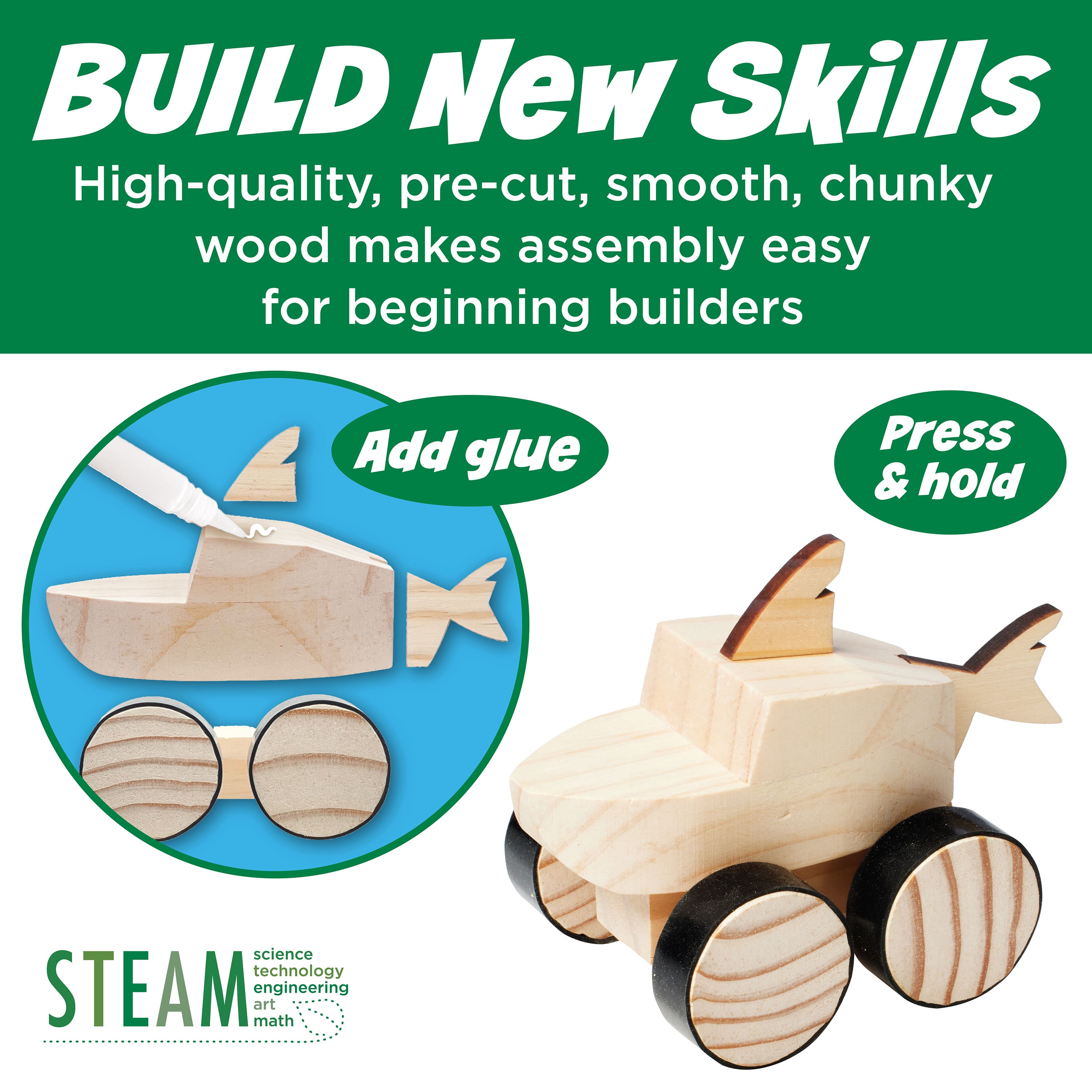 Creativity for Kids&#xAE; Buildeez!&#x2122; Chomper Monster Shark Easy Wooden Model Kit