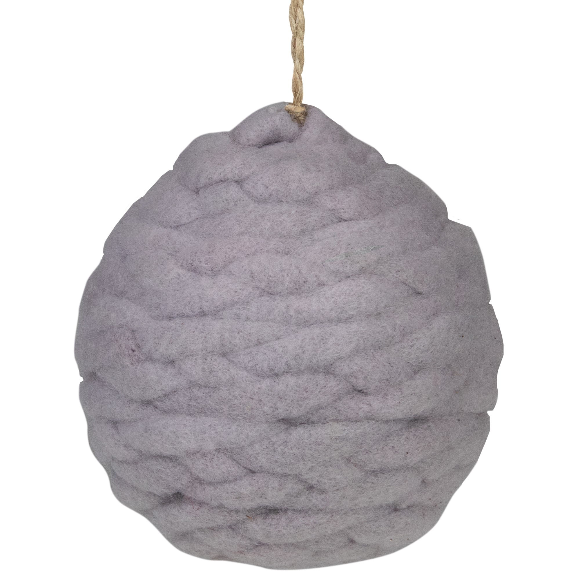 3.25" Light Gray Knit Shatterproof Ball Ornament