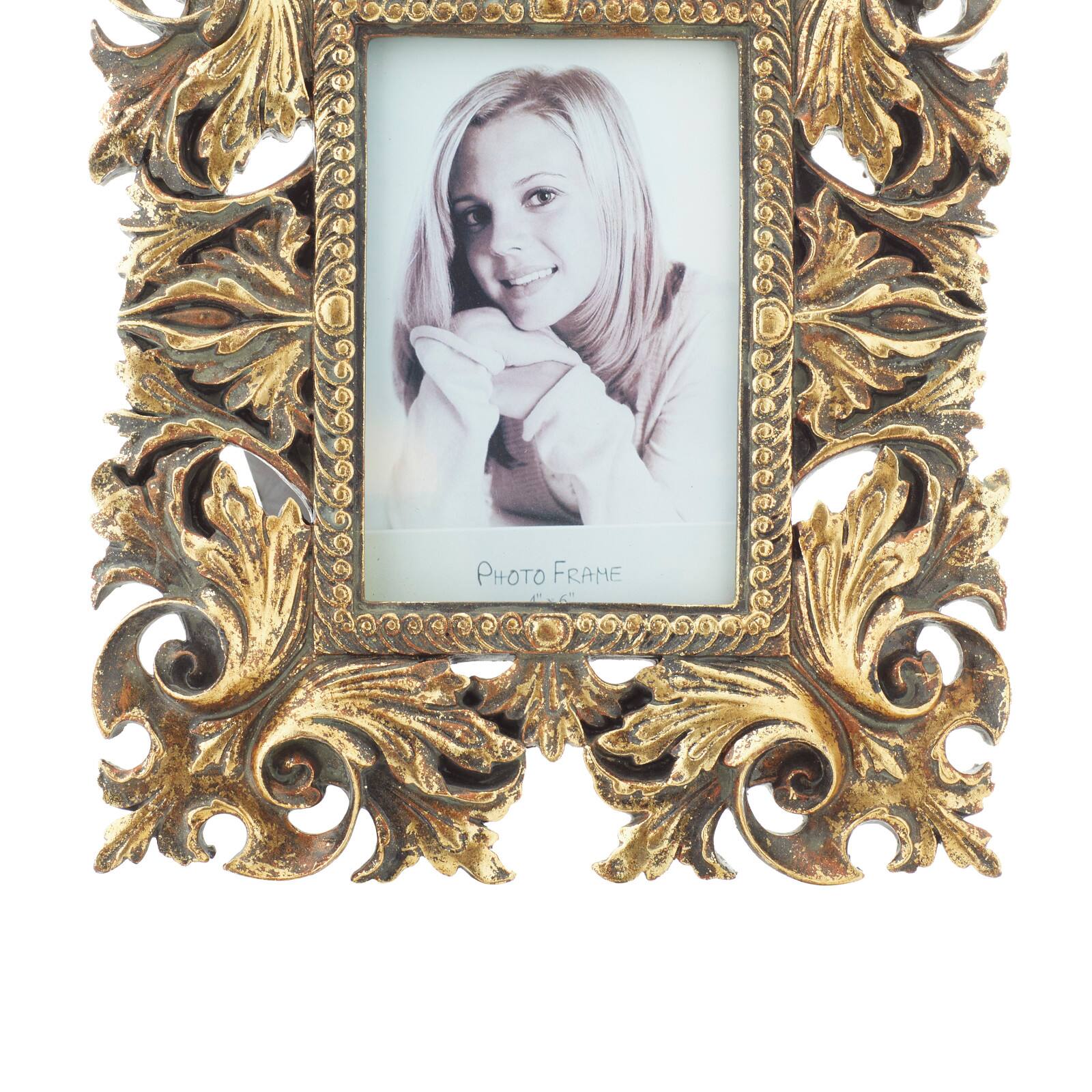 2 Pack Gold Polystone Traditional 4&#x22; x 6&#x22; Frames