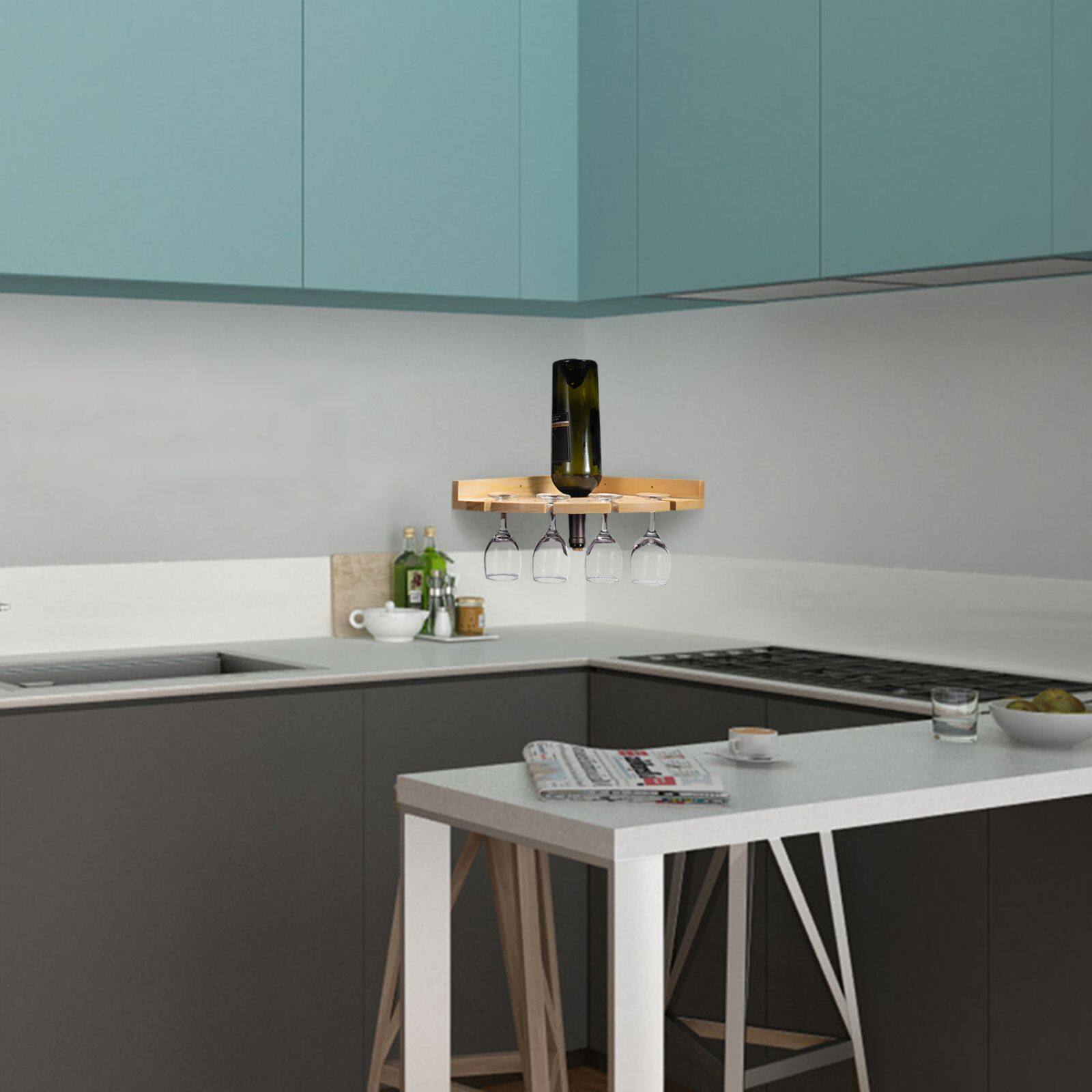 Wood Wall Mounted Wine Rack Holder