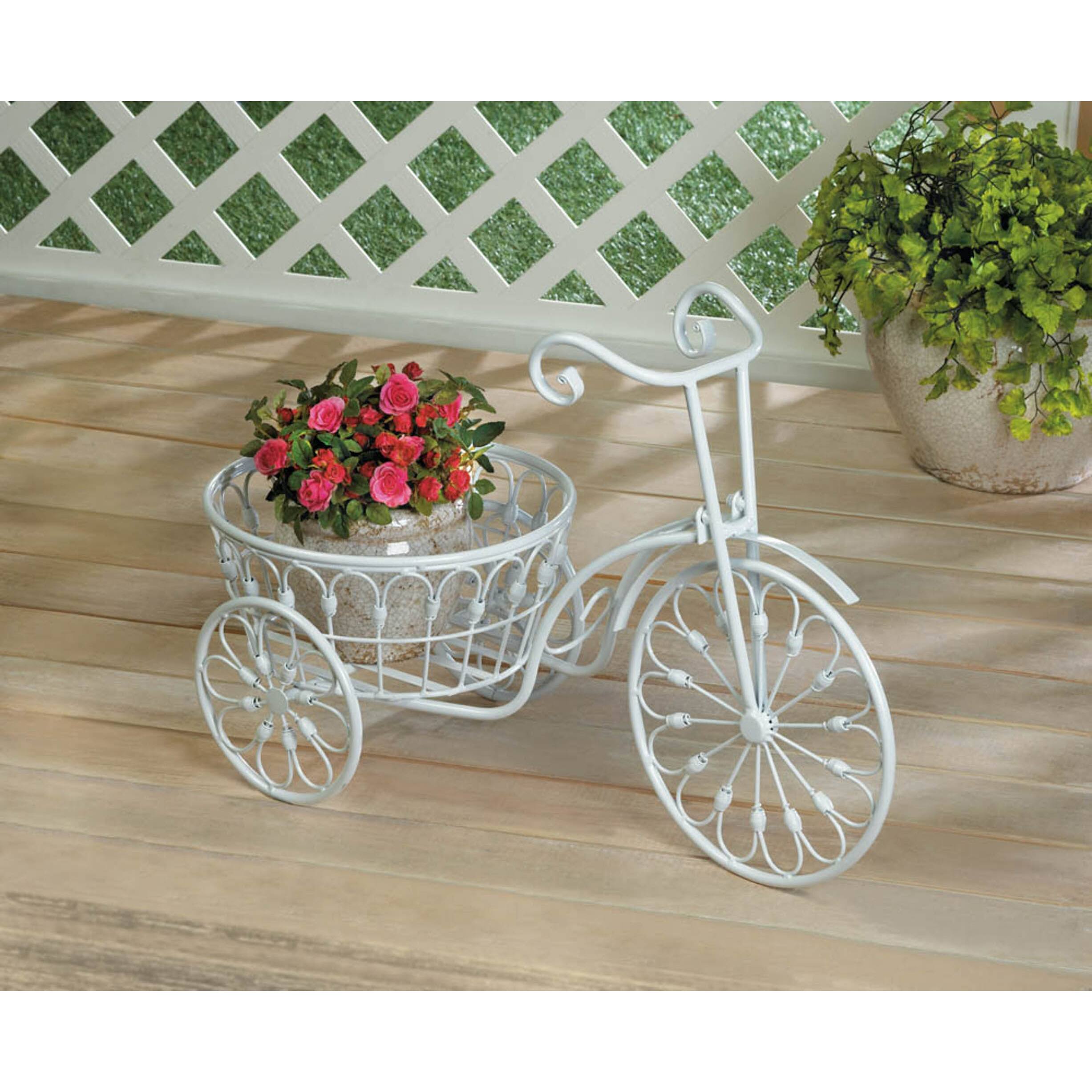 14&#x22; White Bicycle Planter