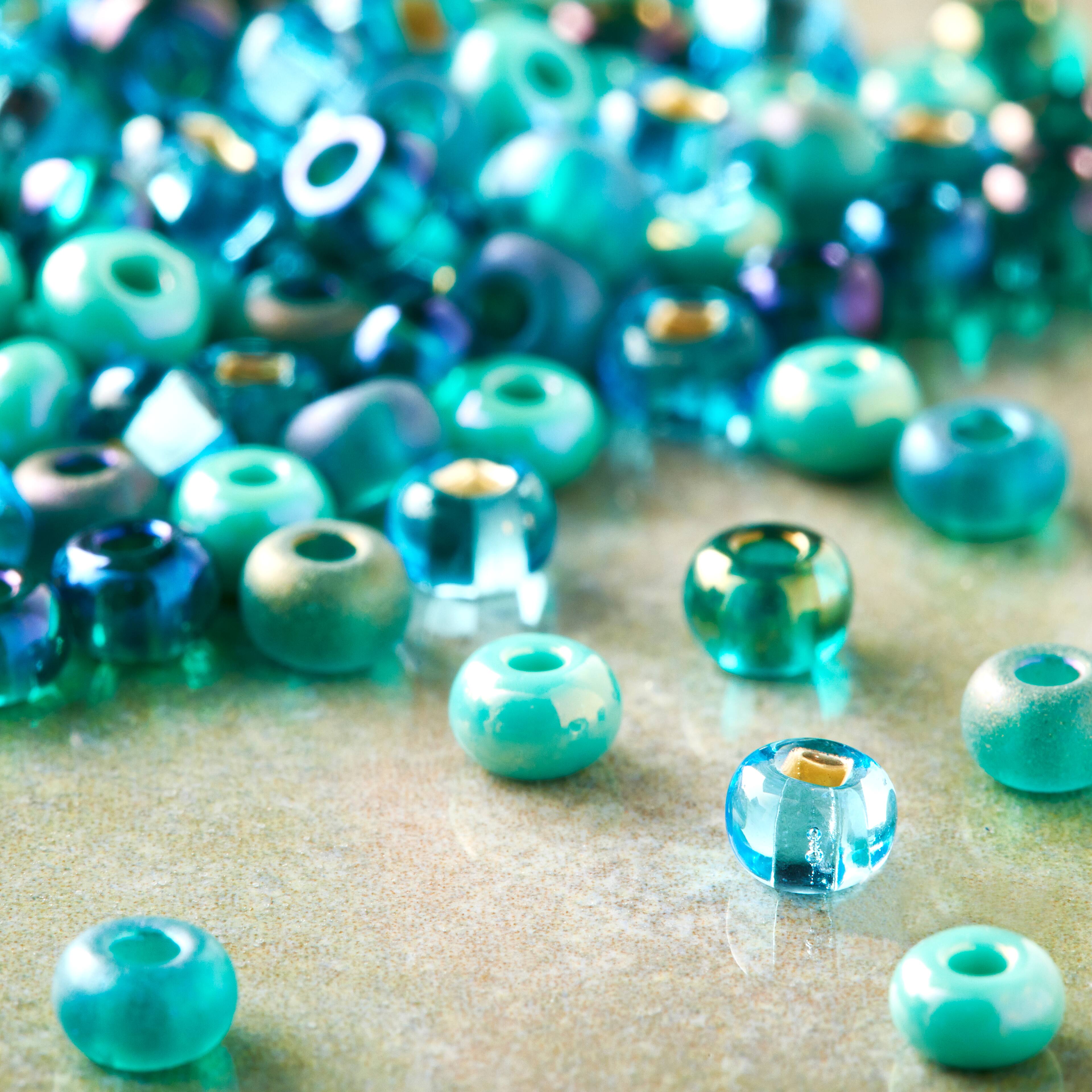 12 Pack: John Bead Retro Blue Mix Czech Glass Seed Beads, 6/0