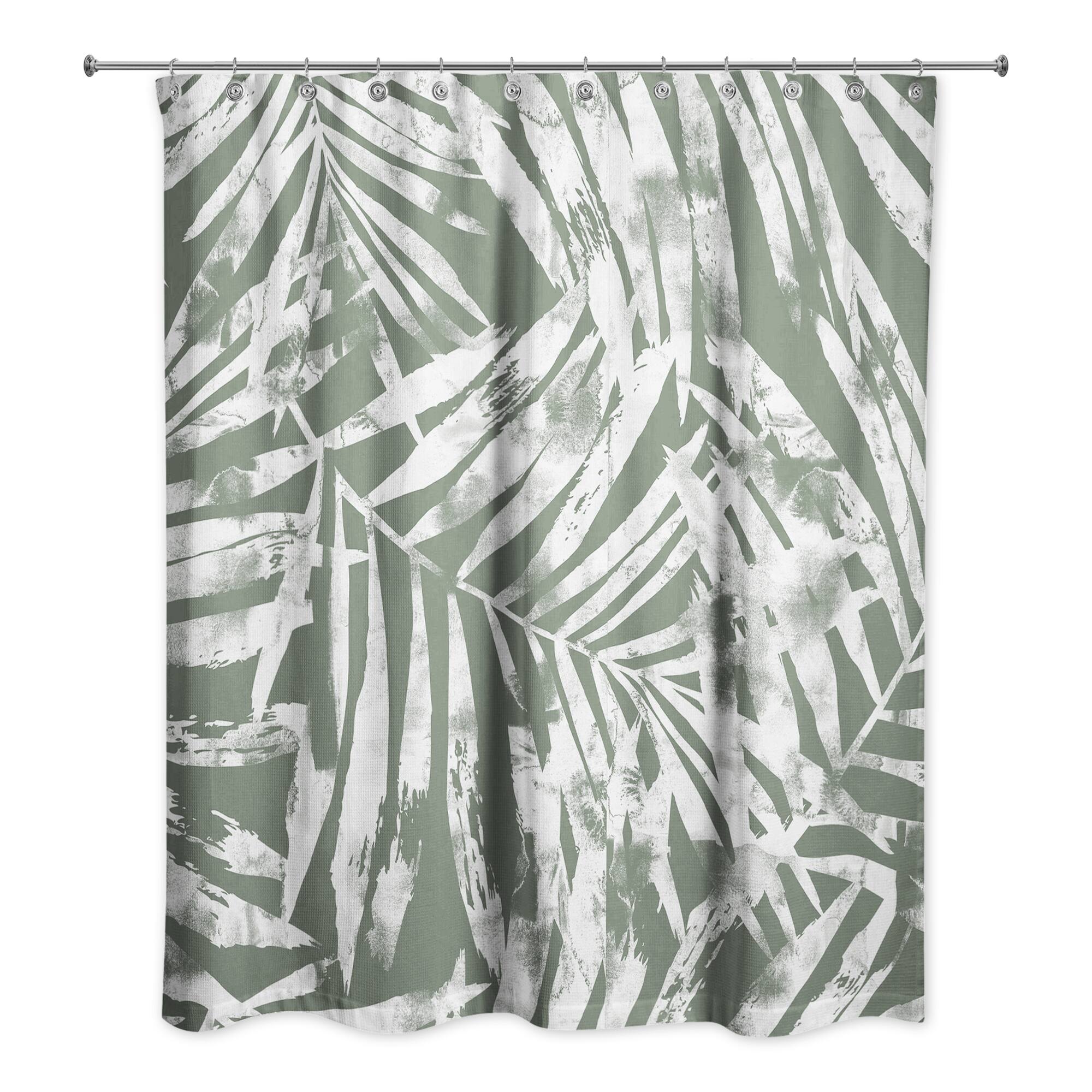 Tropical Leaves Shower Curtain