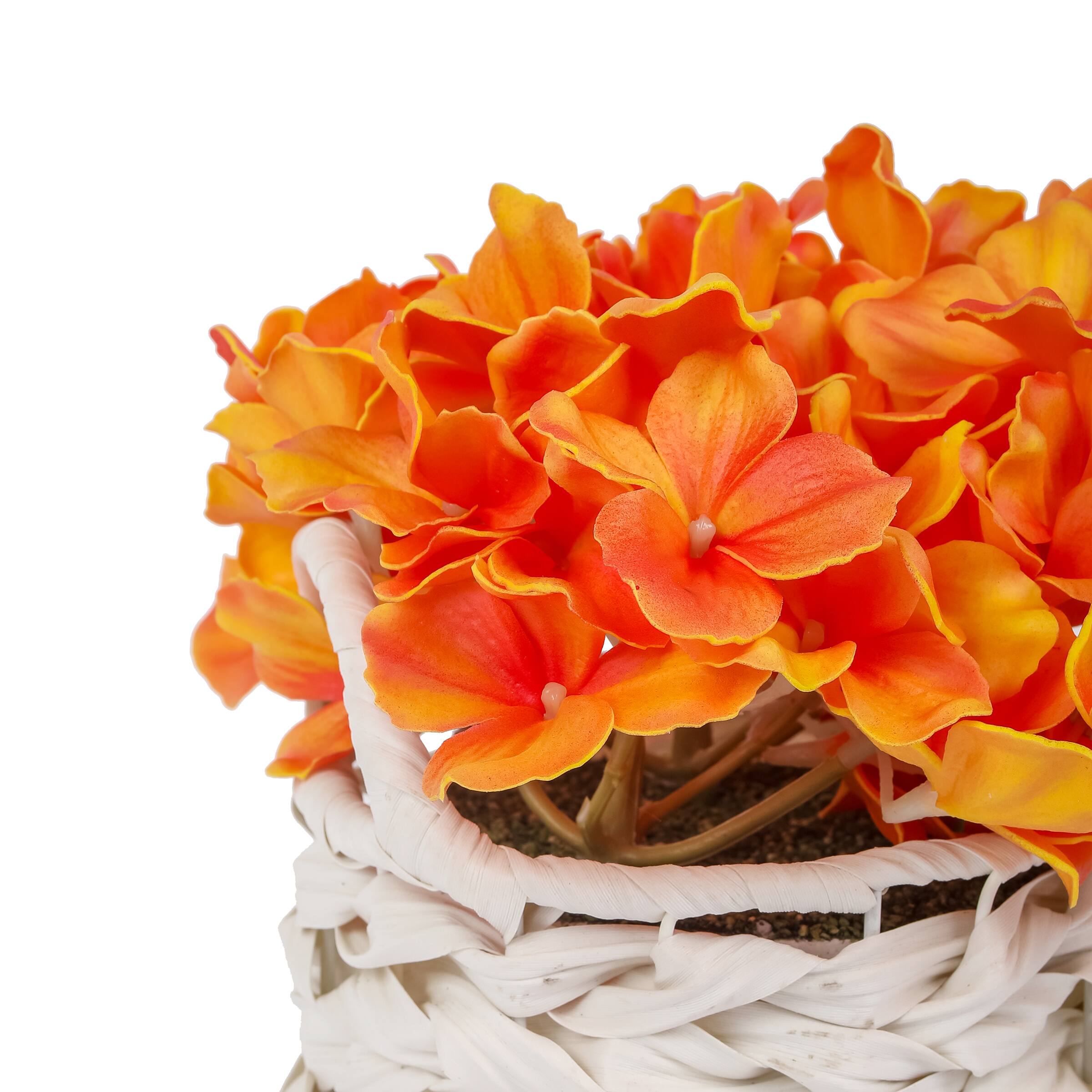 10" Hydrangea Bouquet in Natural Basket