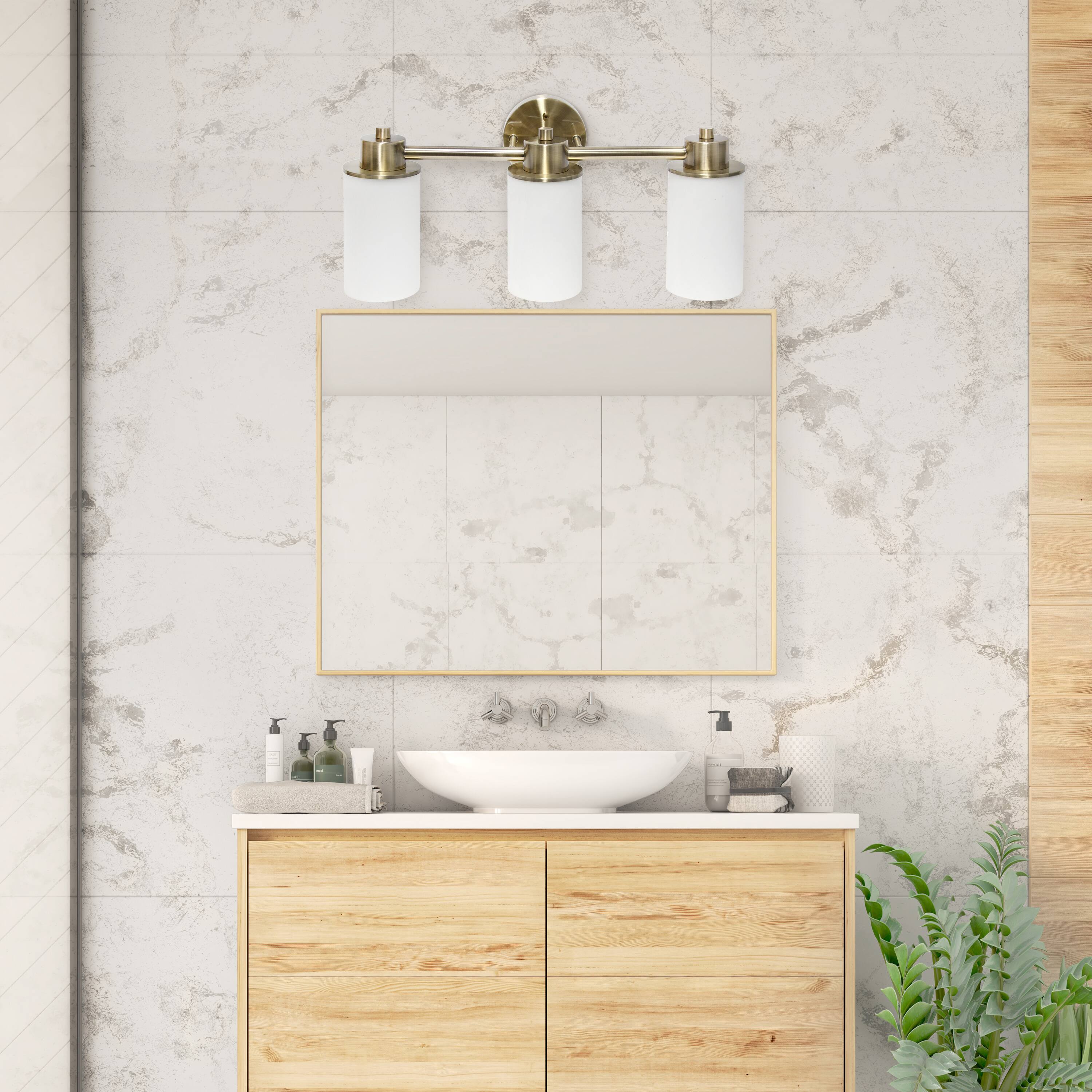 Lalia Home Essentix 3-Light White Shade Vanity