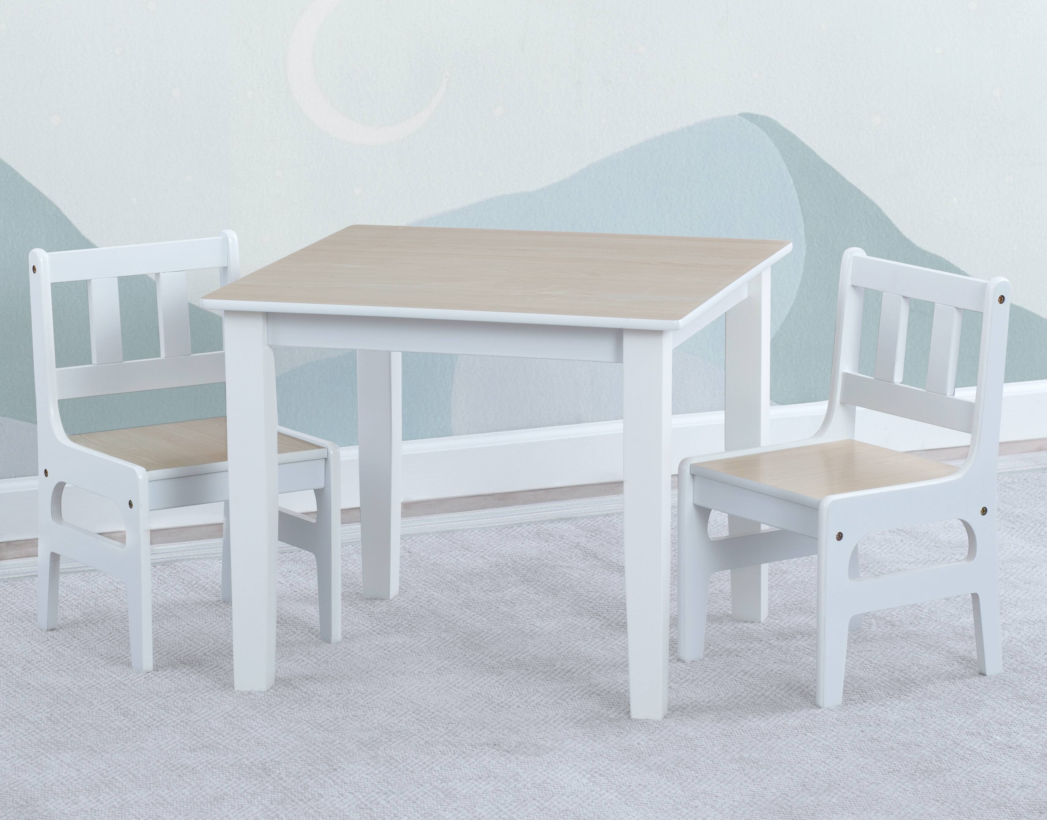 Children's White Table & 2 Chair Set