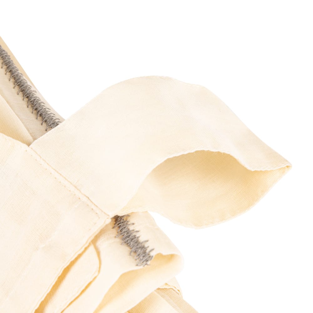 Hello Honey® 84" Ivory and Black Modern Cotton Curtain Panel with Geometric Embroidery