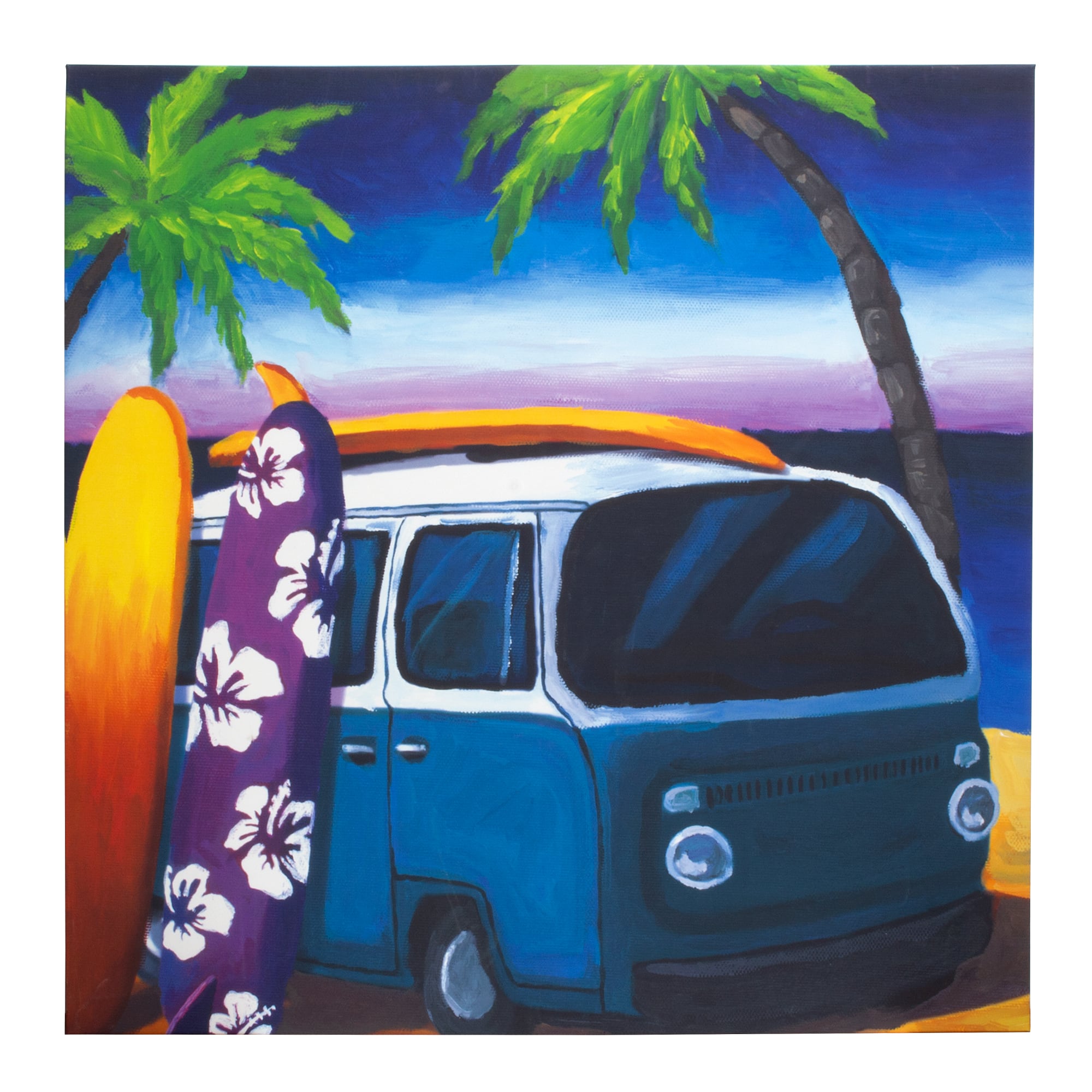 Surf Mini Bus Outdoor Canvas Art Print - 35"x35"