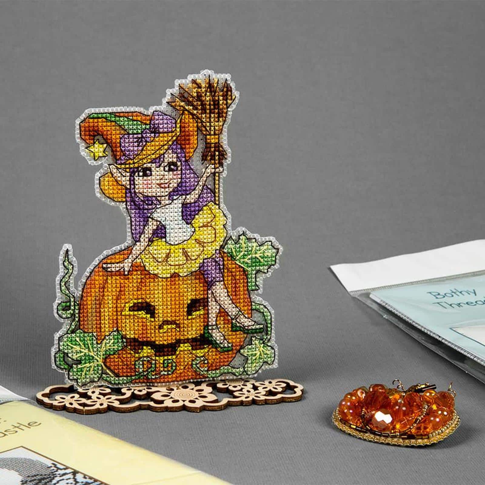 Crystal Art Plastic Canvas Counted Cross Stitch Kit Happy Halloween
