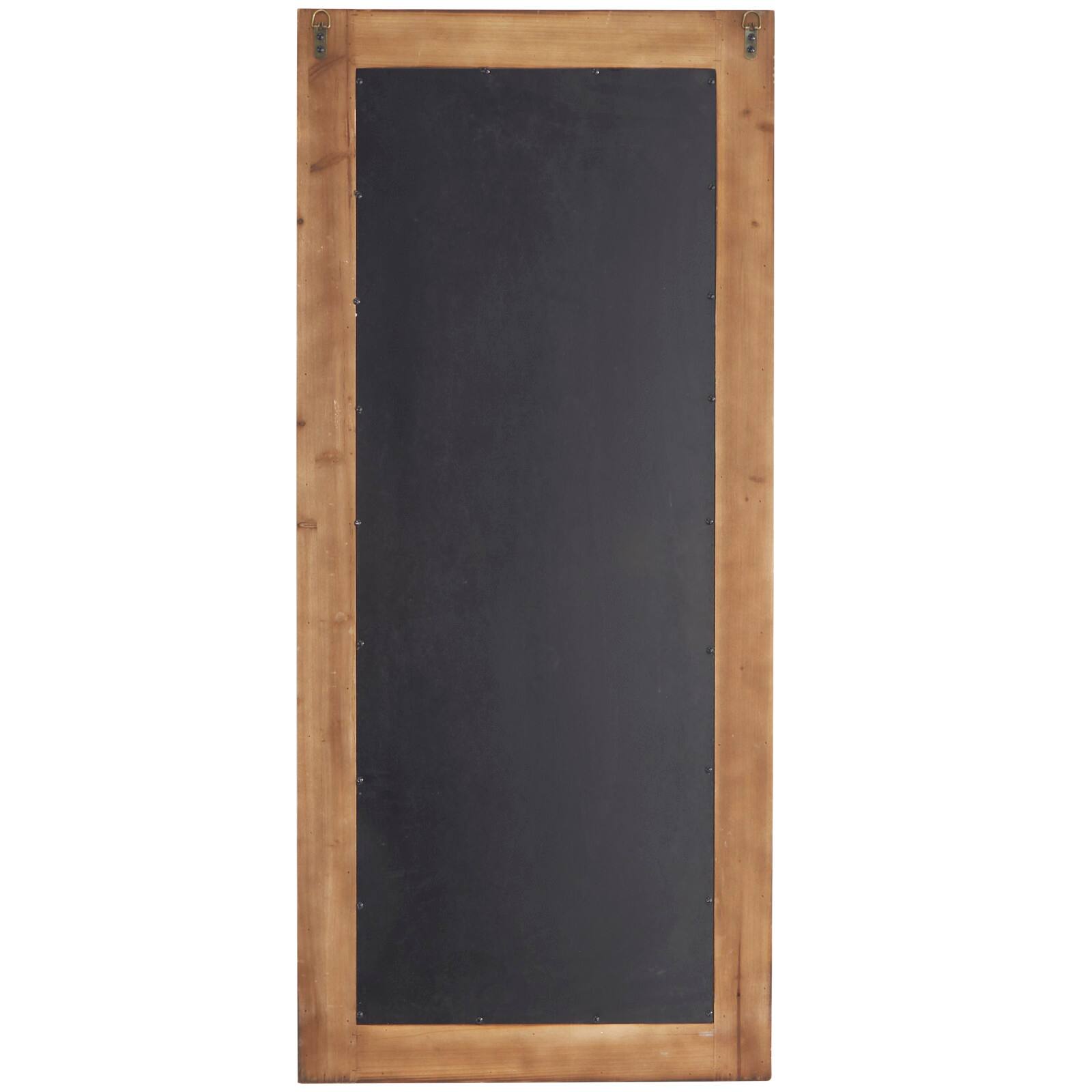Brown Wood Beaded Frame Wall Mirror with Distressing 24" x 2" x 54"
