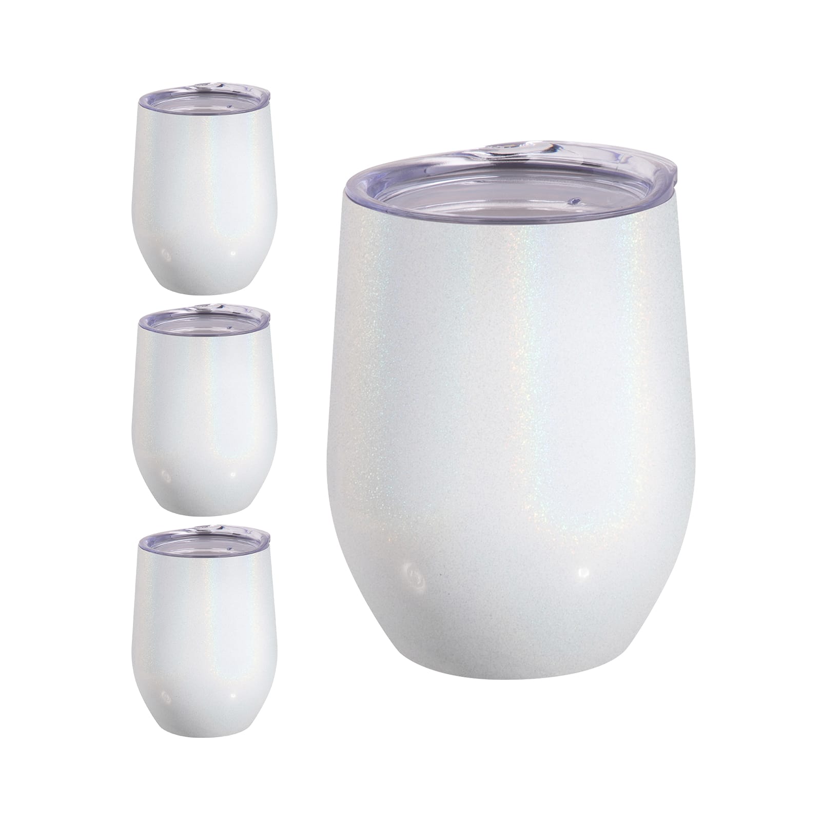 Craft Express White Glitter Sublimation Stemless Cups, 6ct.