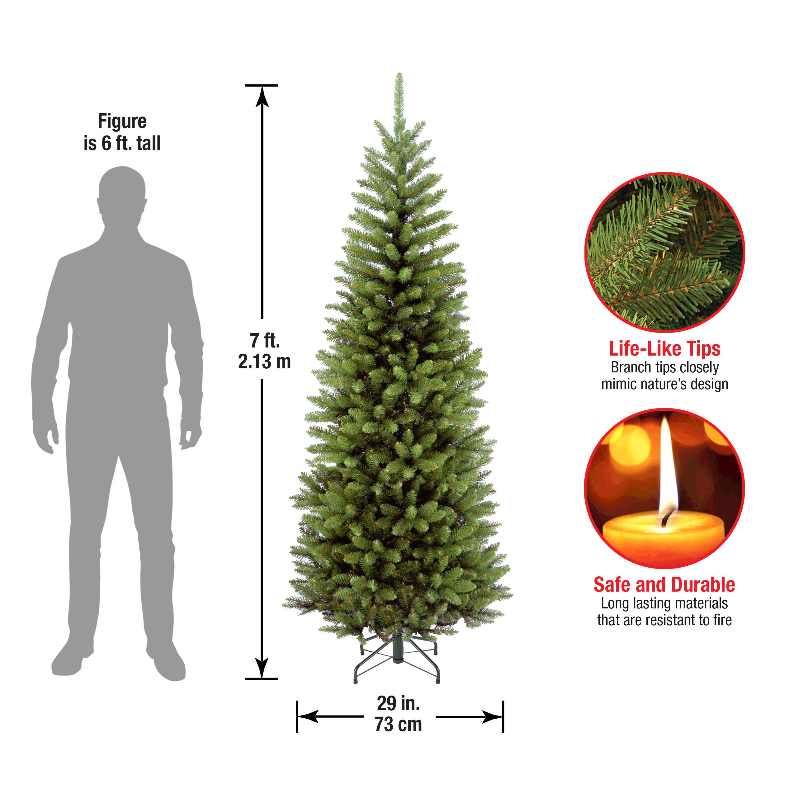 7 ft. Unlit Kingswood Fir Pencil Artificial Christmas Tree