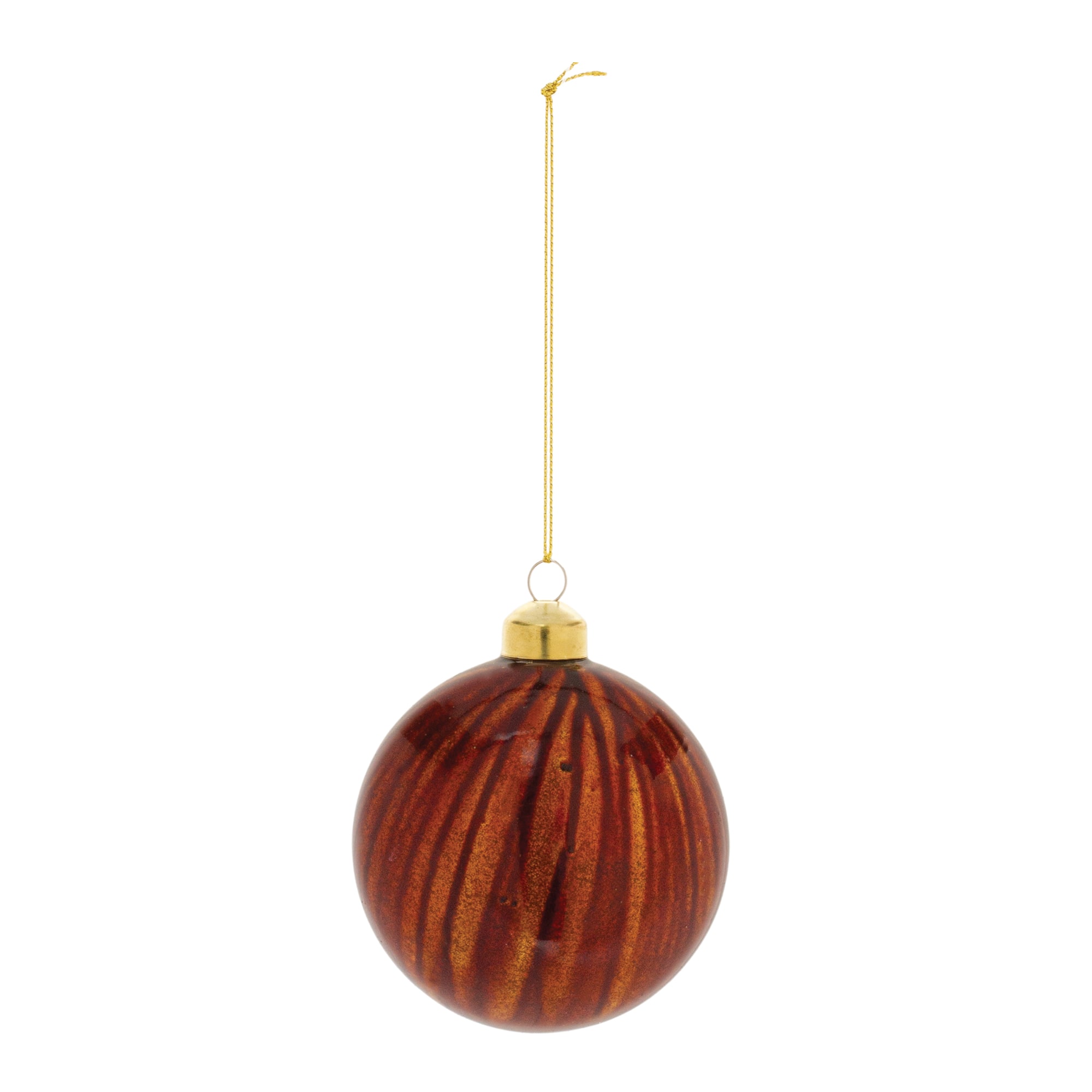 12ct. 3&#x22; Root Beer Amber Glass Ball Ornaments