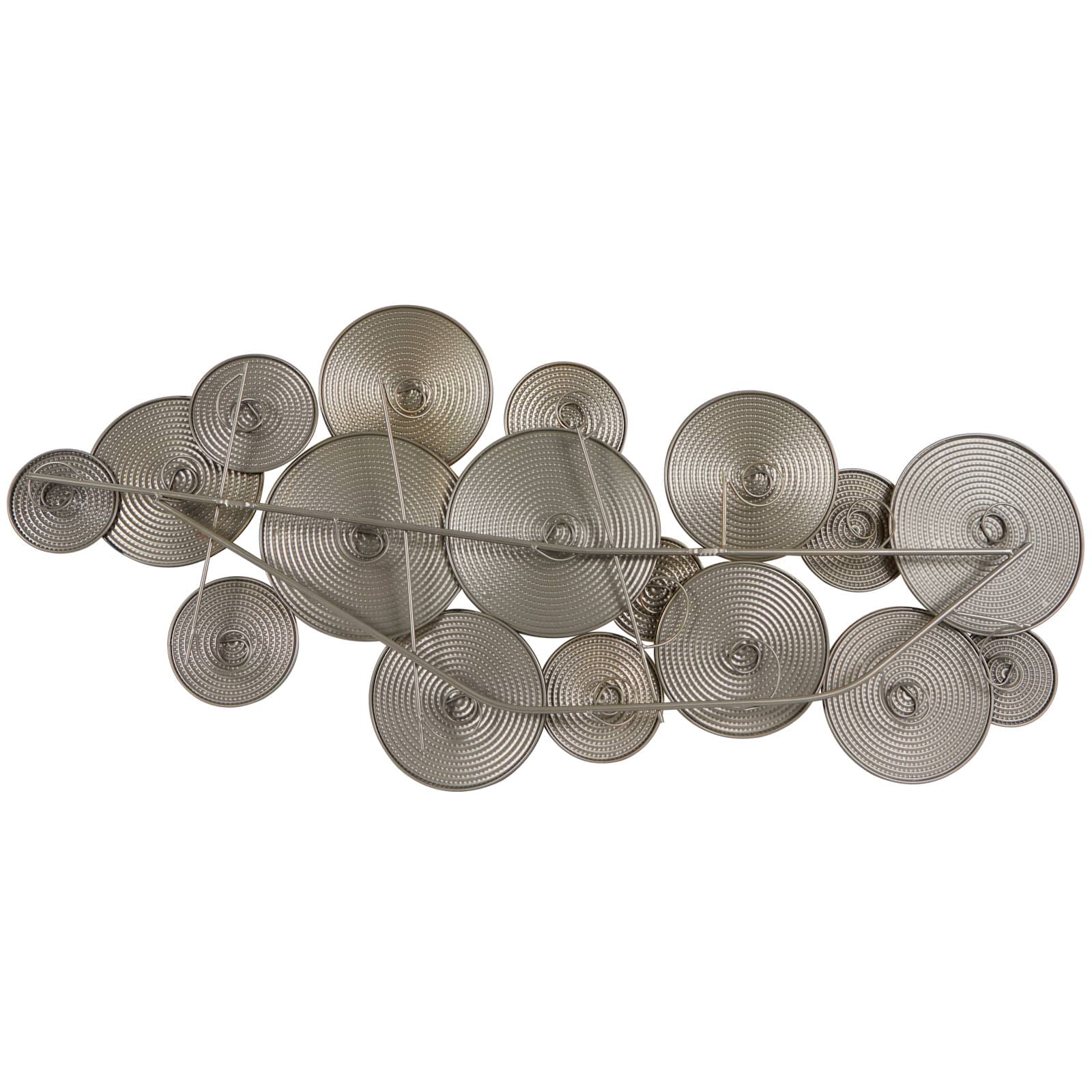 CosmoLiving by Cosmopolitan Gold Metal Overlapping Textured Spiral Plate Wall Decor with Black Accents 60" x 3" x 26"