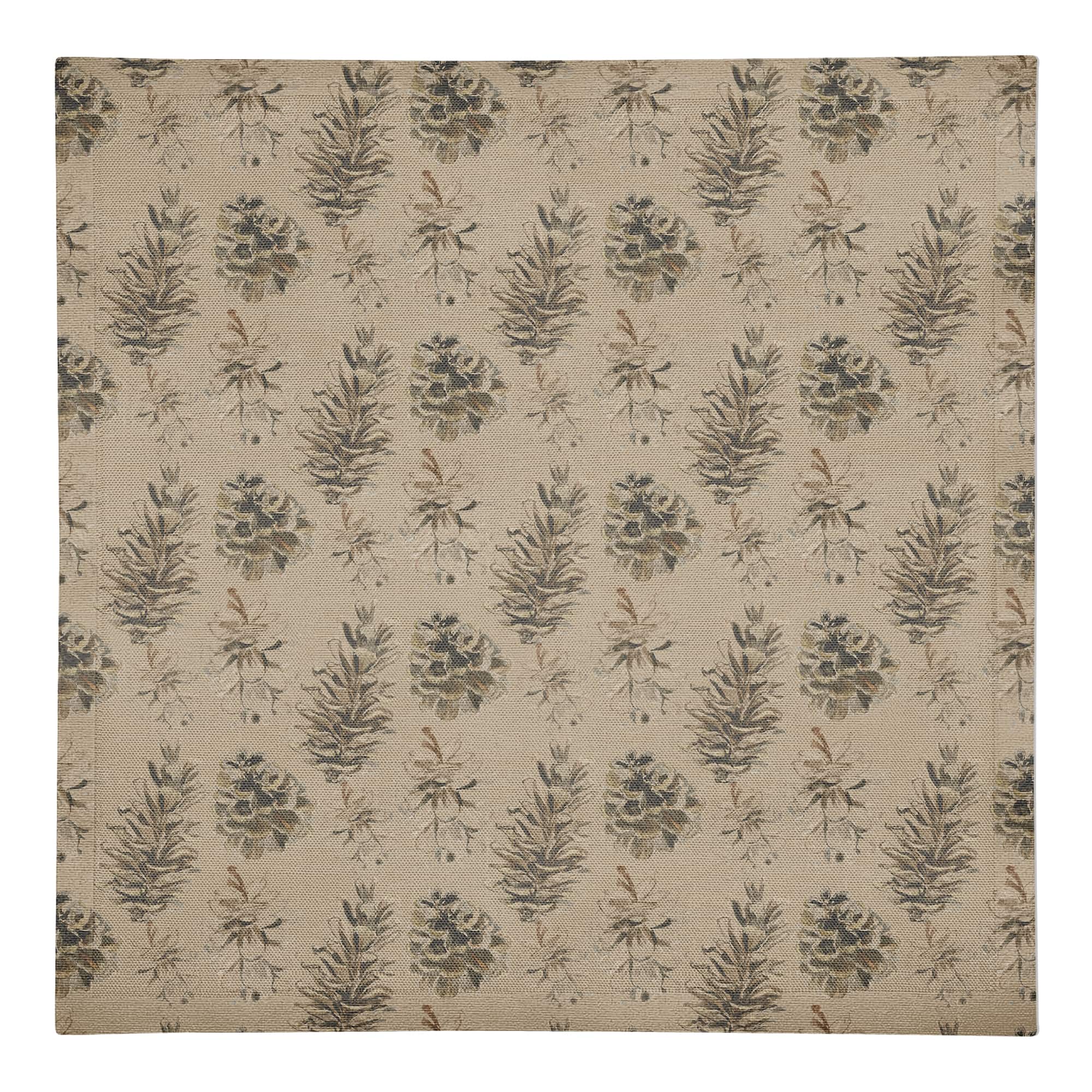 Pine Cones on Brown Cotton Twill Napkin