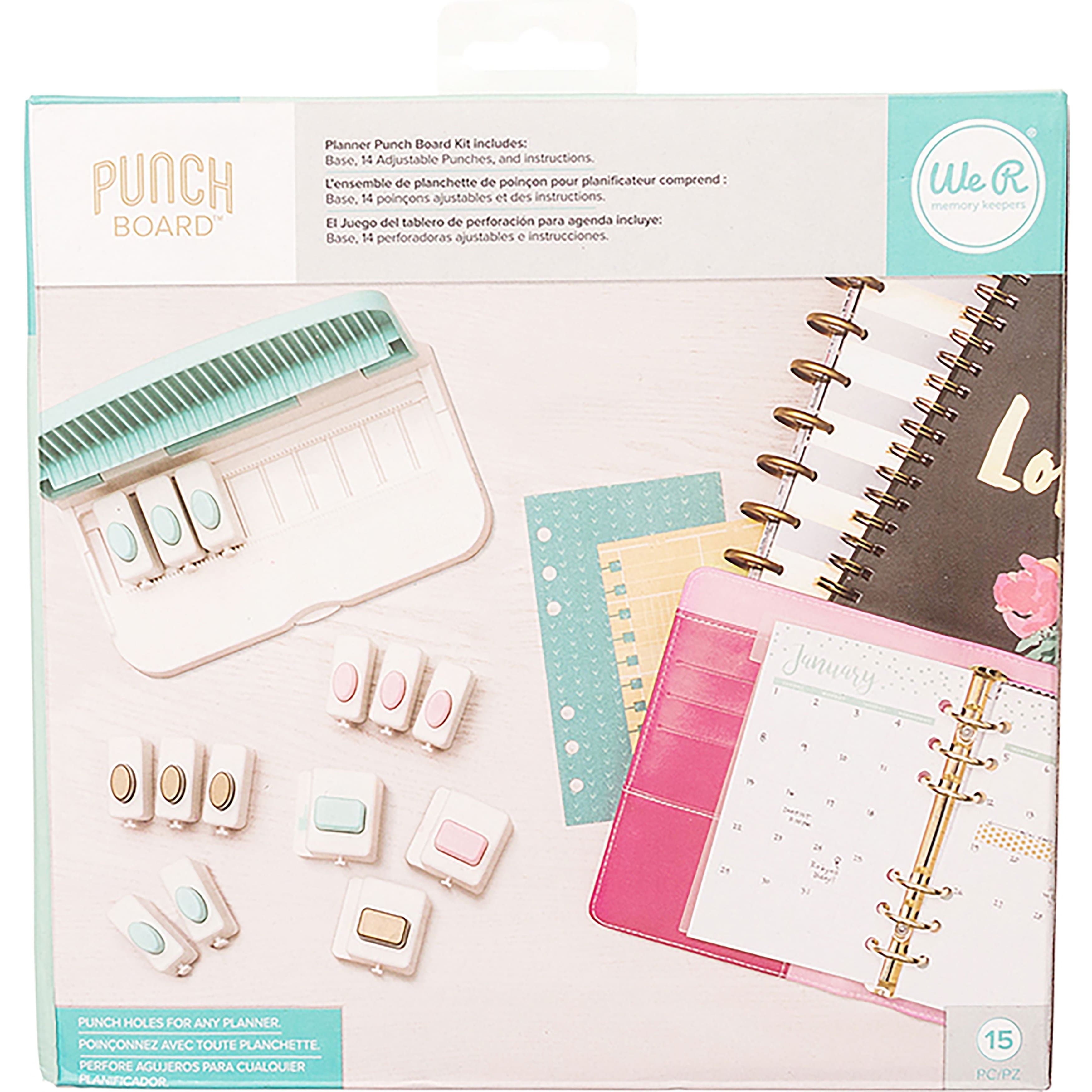 We R Memory Keepers Punch Board Bundle-Planner Punch, 15 Piece