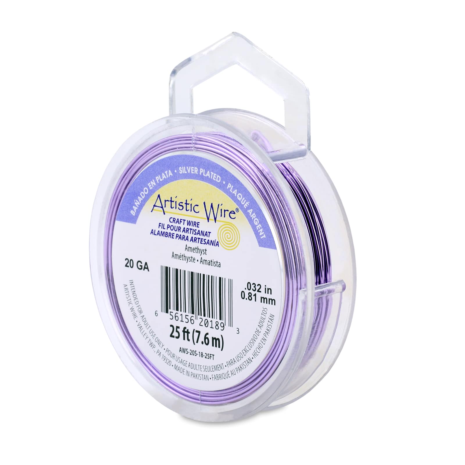 Artistic Wire&#xAE; 20 Gauge Silver Plated Tarnish Resistant Colored Copper Craft Wire, 25ft.