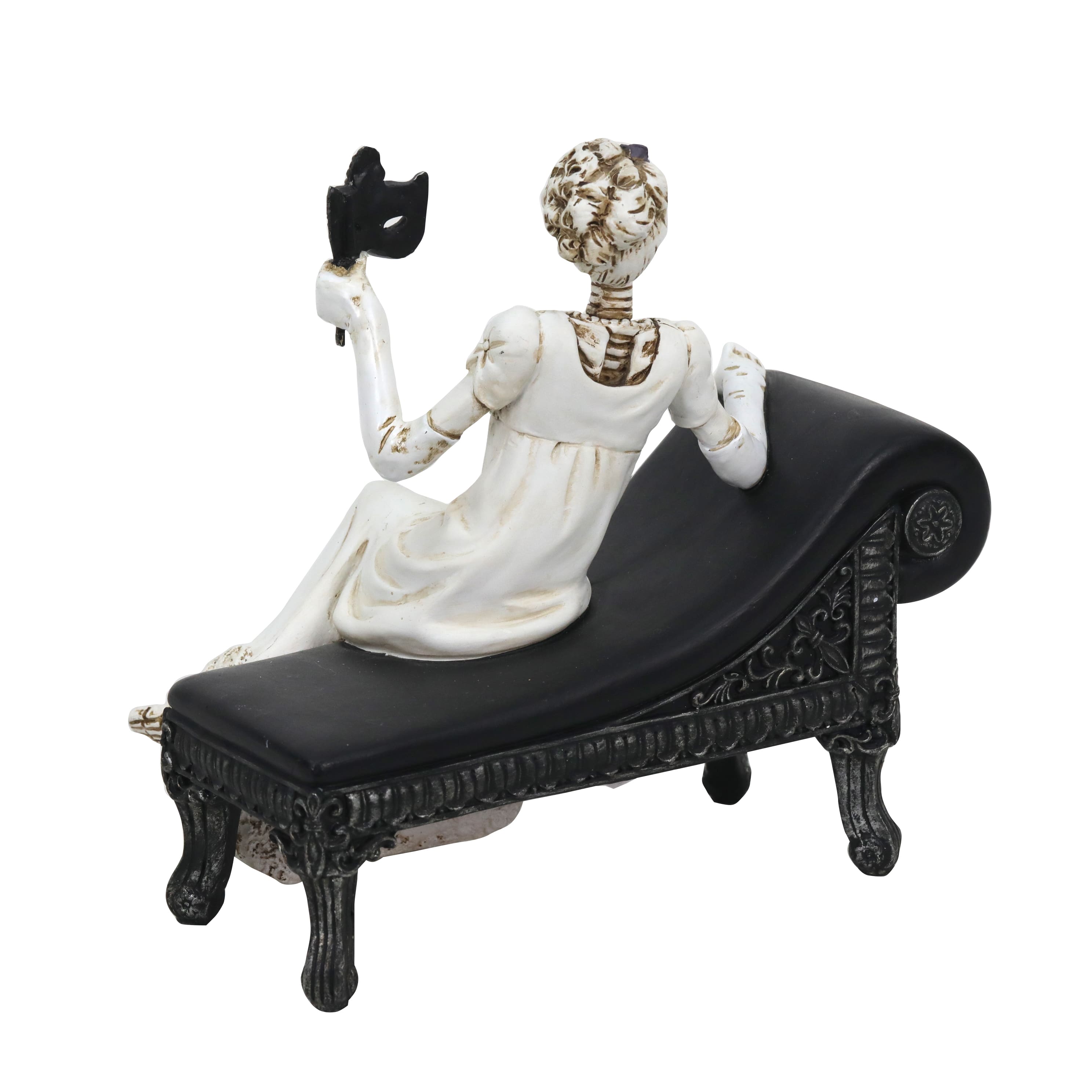 7&#x22; Skeleton Bride with Mask on Chaise Lounge Tabletop D&#xE9;cor by Ashland&#xAE;